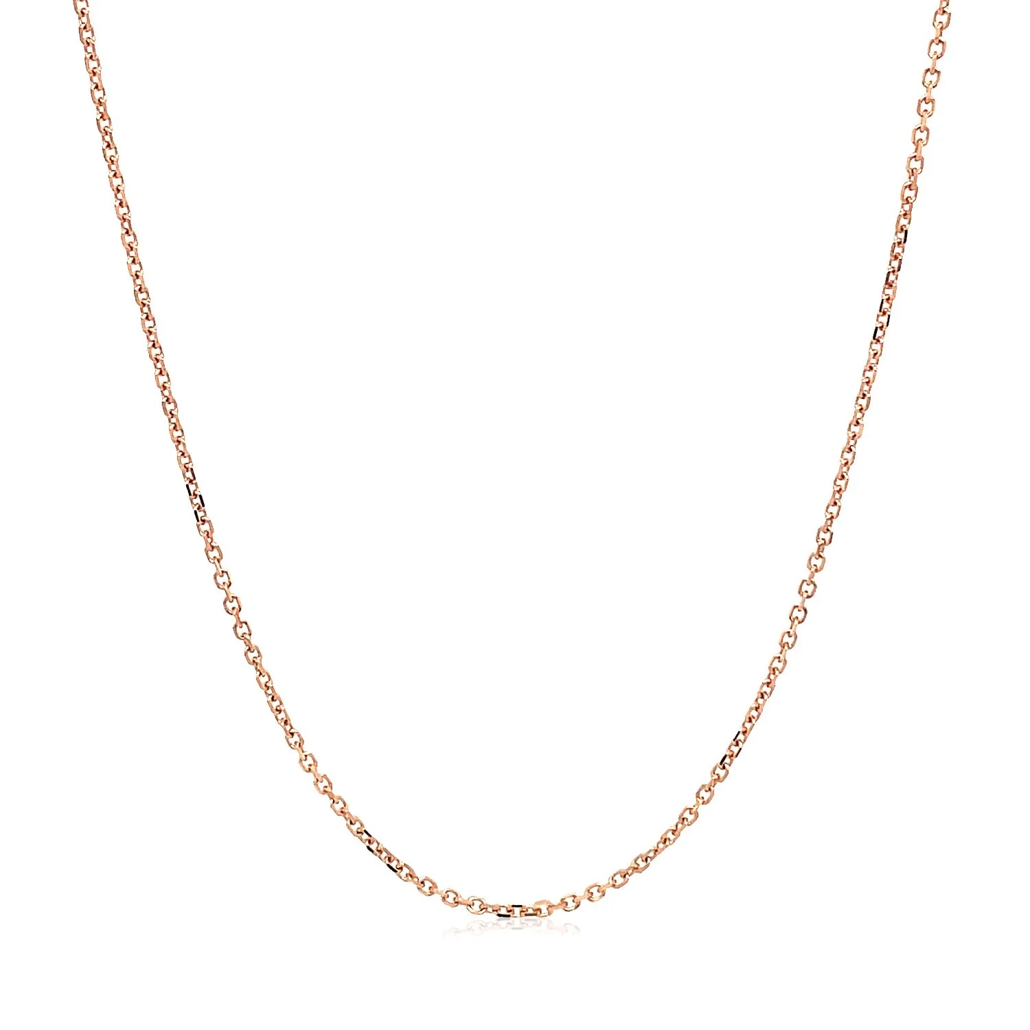 18k Rose Gold Diamond Cut Cable Link Chain 1.1mm - Image 2