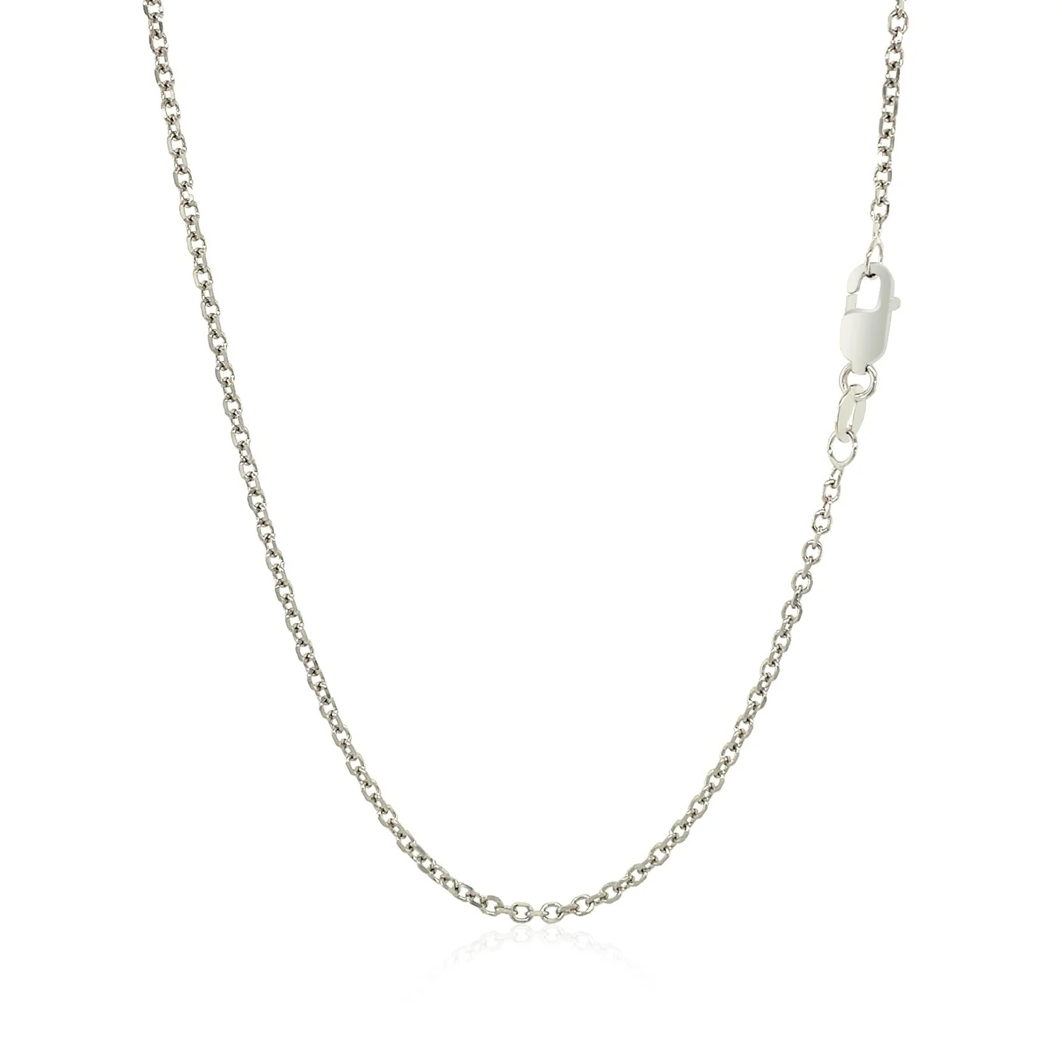 18k White Gold Diamond Cut Cable Link Chain 1.5mm - Image 3