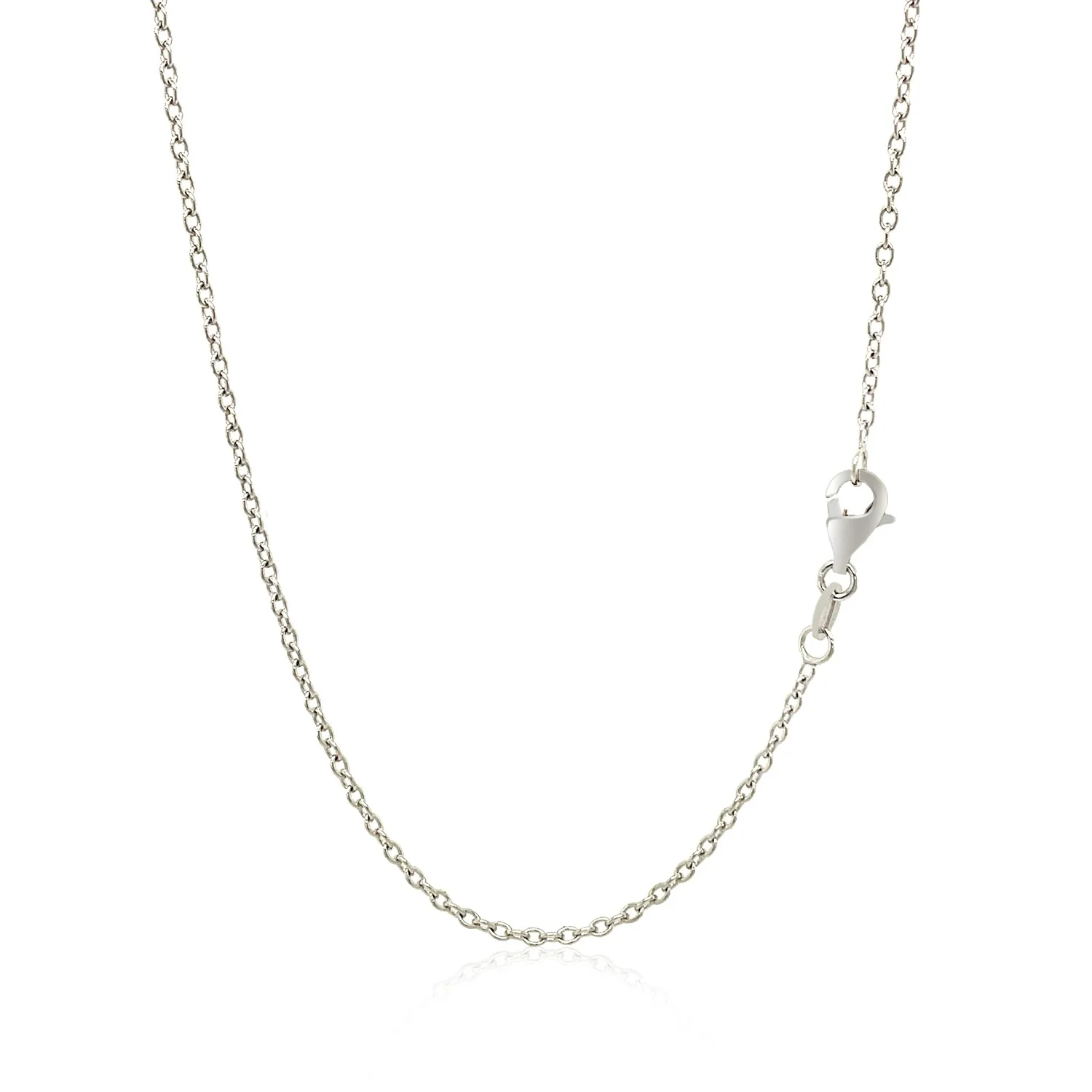 18k White Gold Round Cable Chain 1.5mm - Image 3