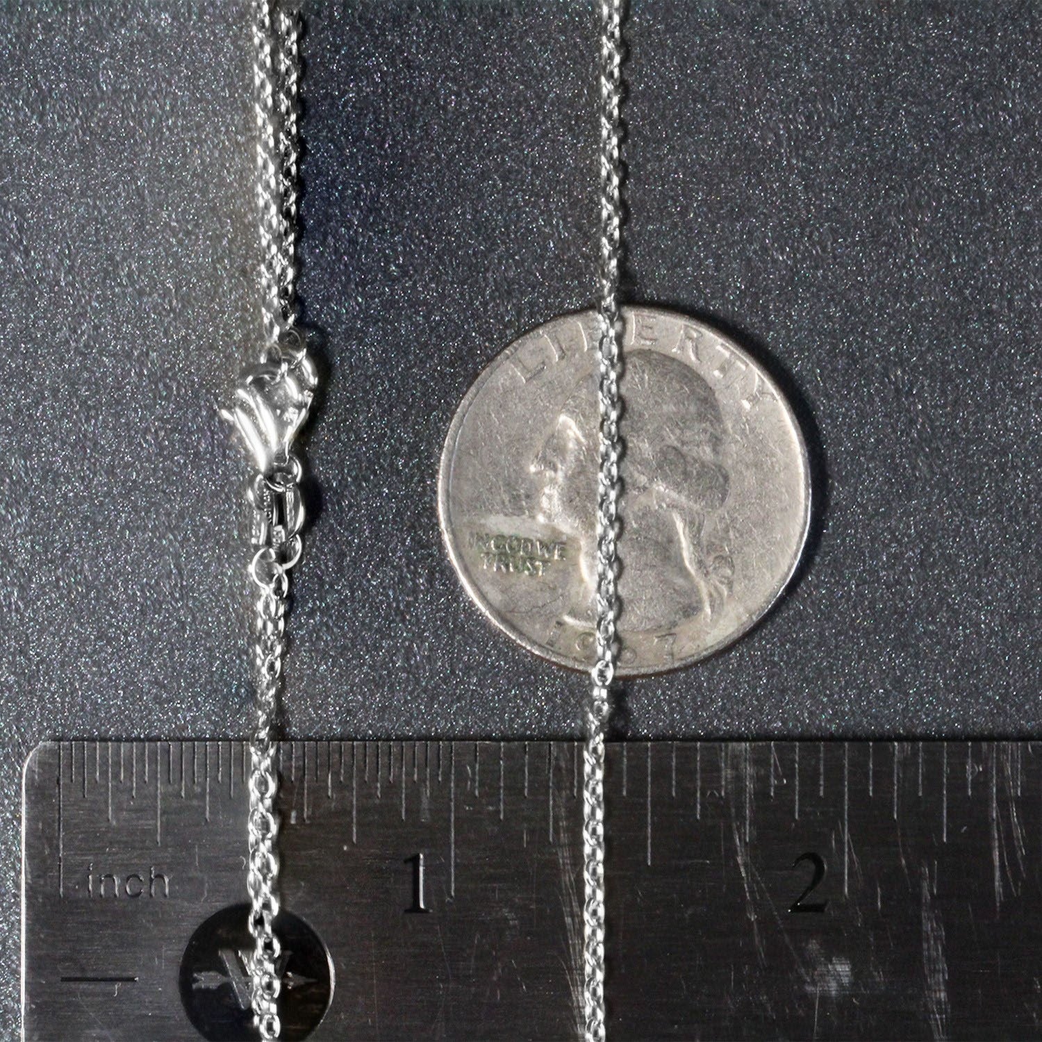 18k White Gold Round Cable Chain 1.5mm - Image 7