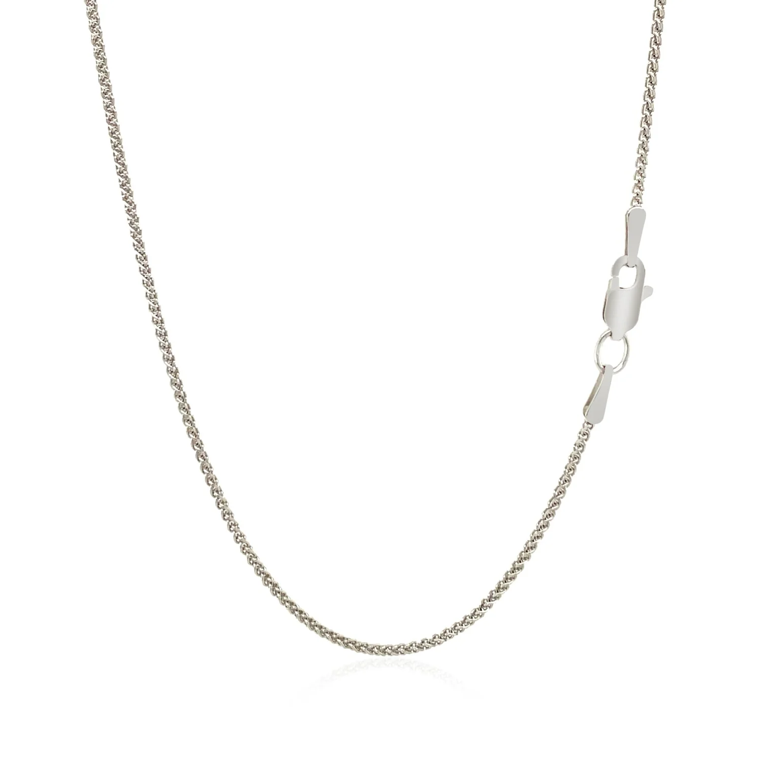 18k White Gold Round Wheat Chain 1.4mm - Image 3