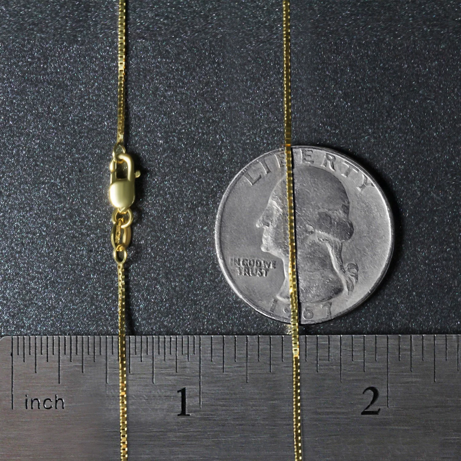 18k Yellow Gold Box Chain 0.8mm - Image 7