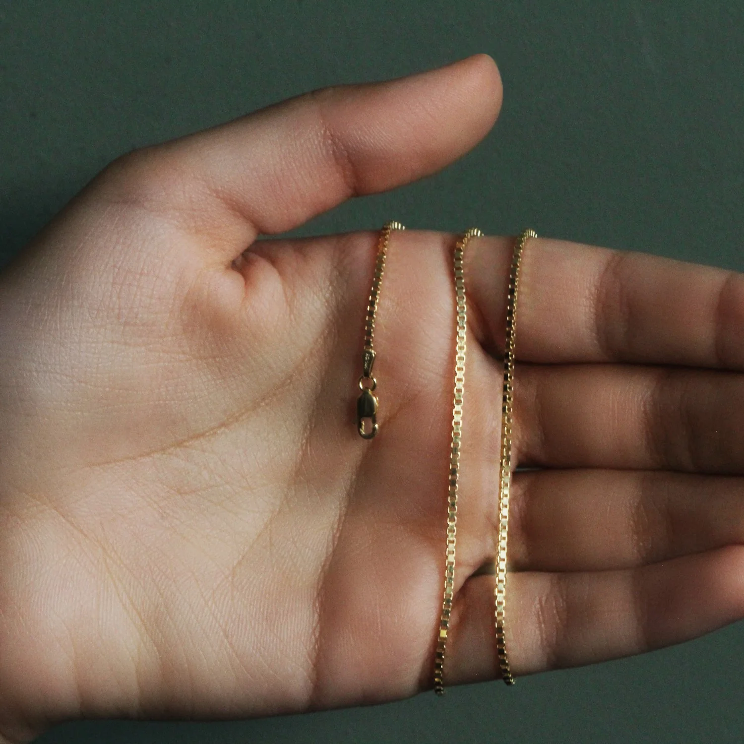 18k Yellow Gold Classic Box Chain 1.4mm - Image 8