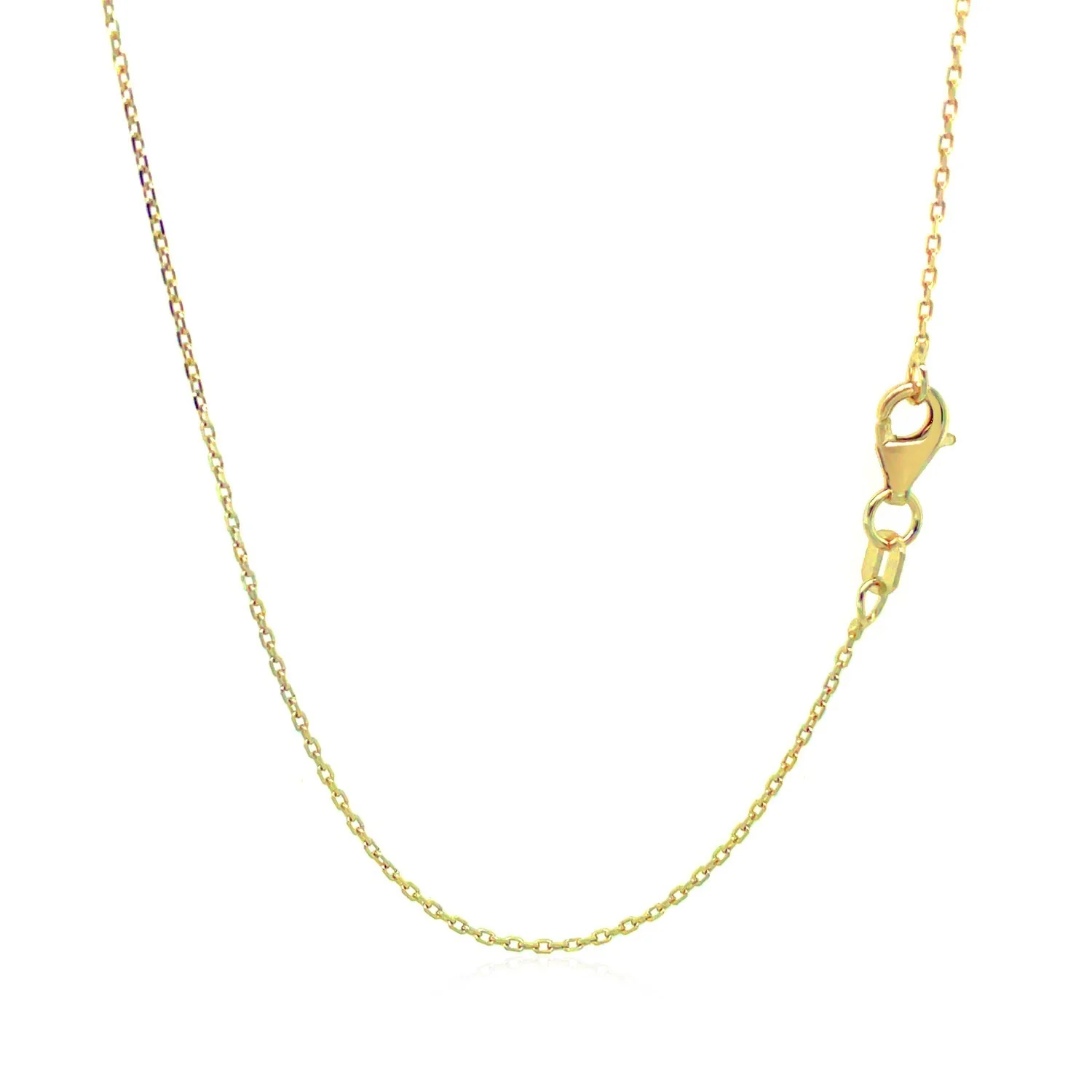 18k Yellow Gold Diamond Cut Cable Link Chain 0.8mm - Image 3