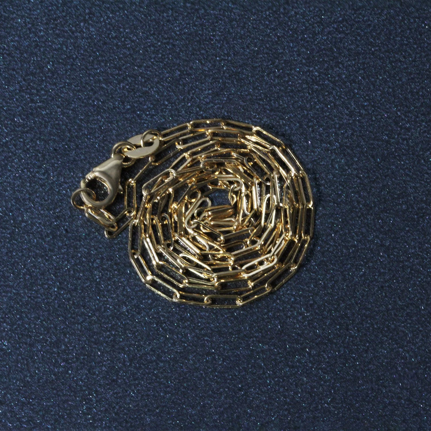 18K Yellow Gold Fine Paperclip Chain (1.5mm) - Image 6