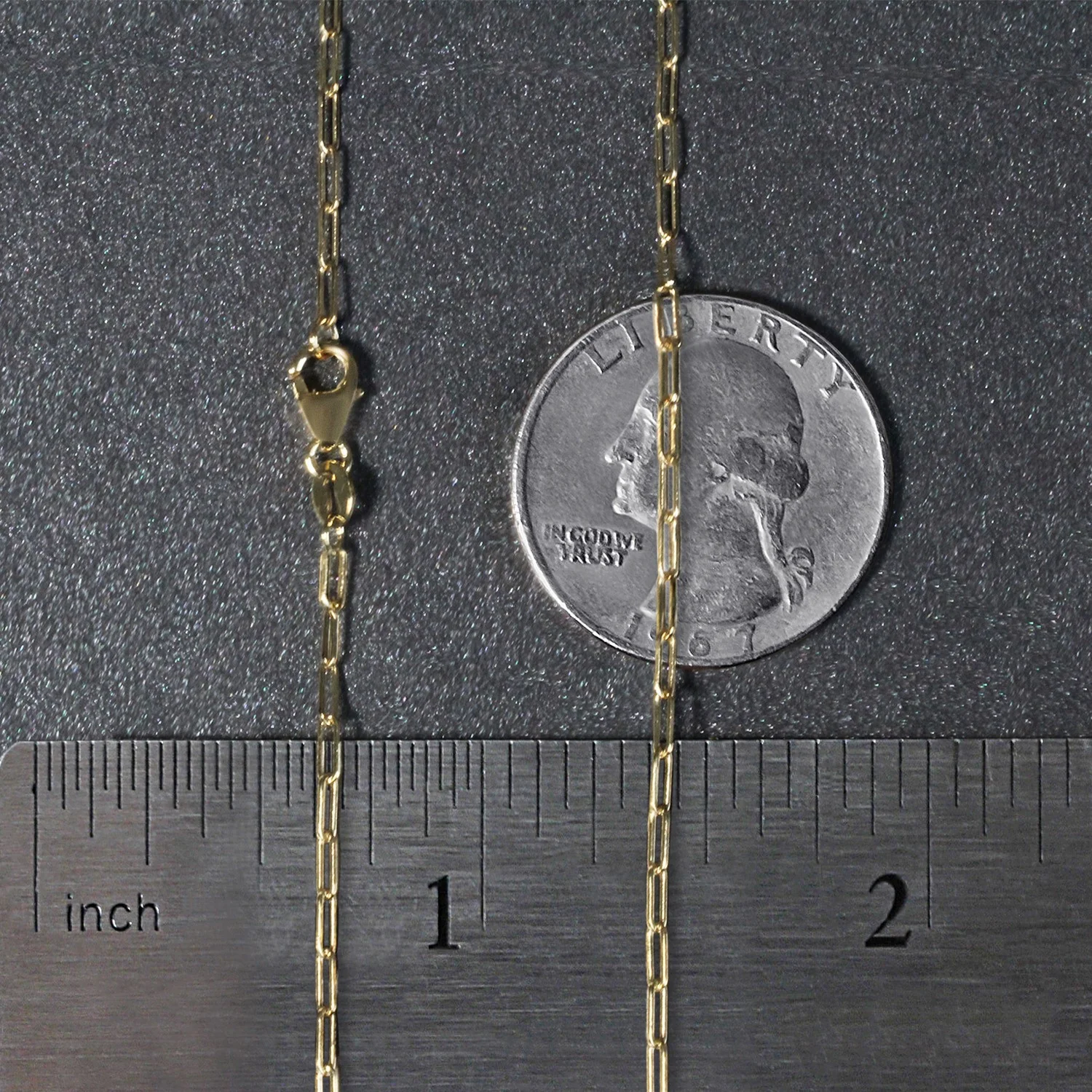 18K Yellow Gold Fine Paperclip Chain (1.5mm) - Image 7