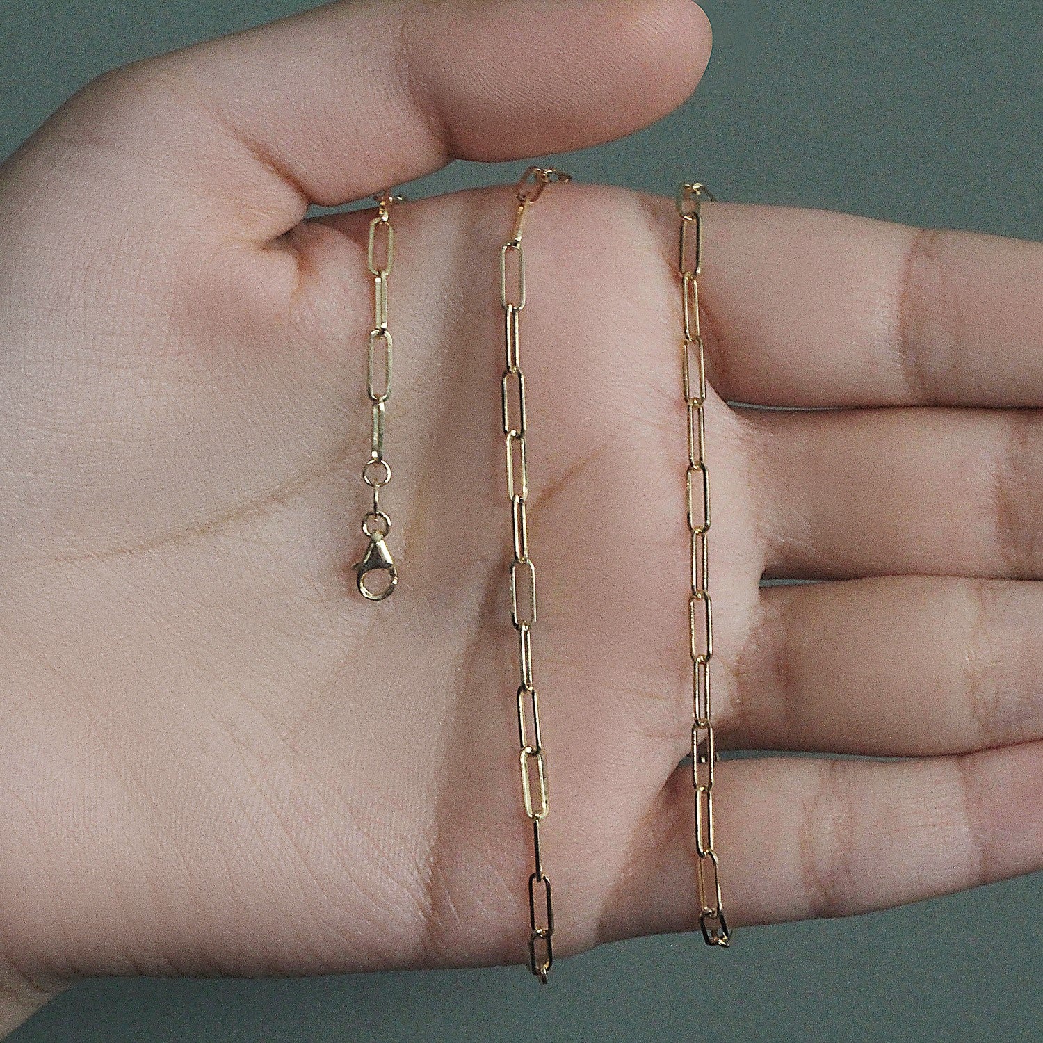 18K Yellow Gold Paperclip Chain (2.5mm) - Image 8