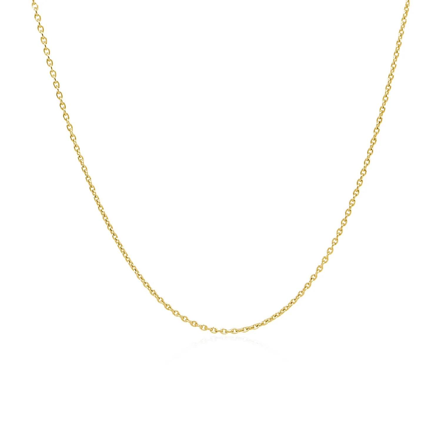 18k Yellow Gold Round Cable Link Chain 0.97mm - Image 2