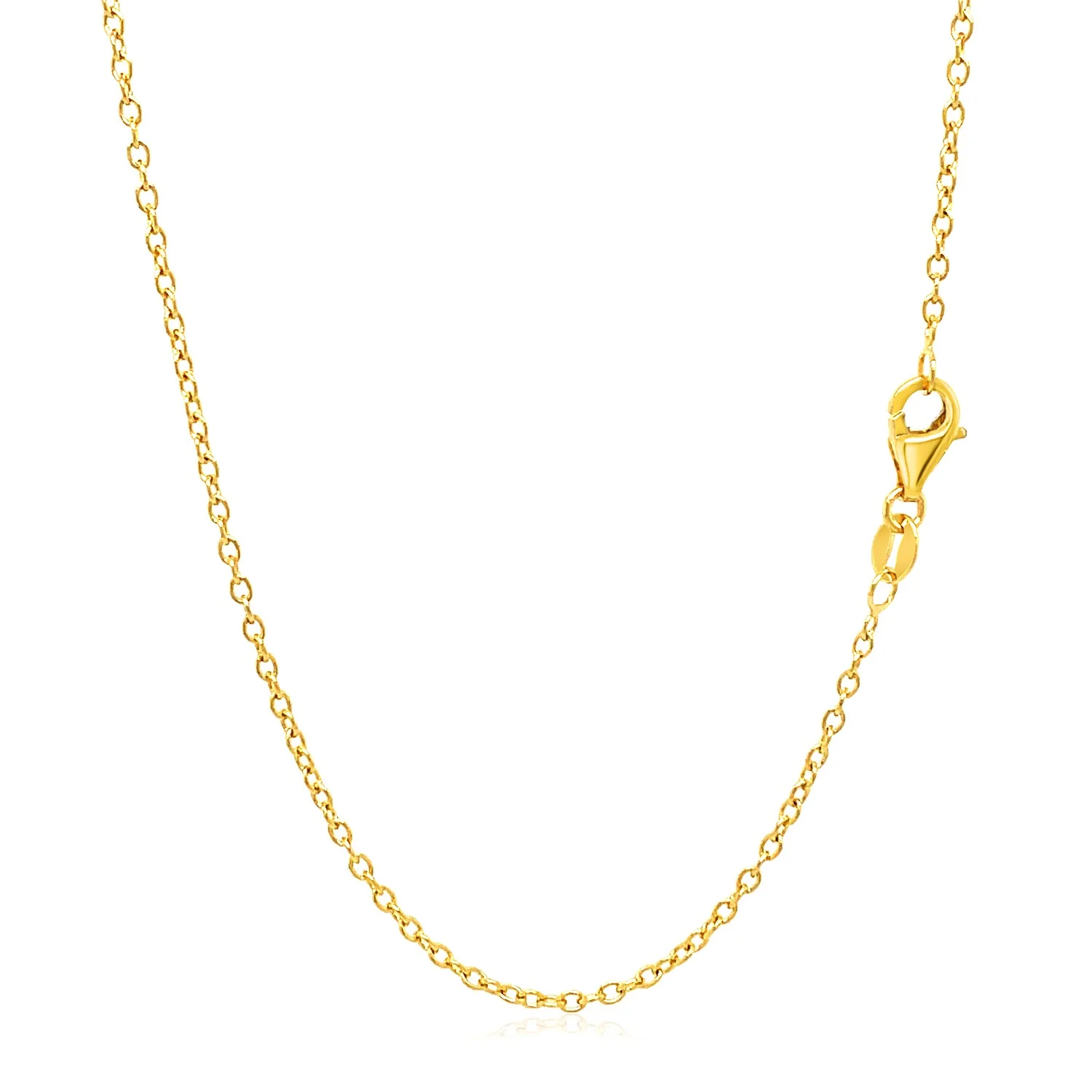 18k Yellow Gold Round Cable Link Chain 1.5mm - Image 3
