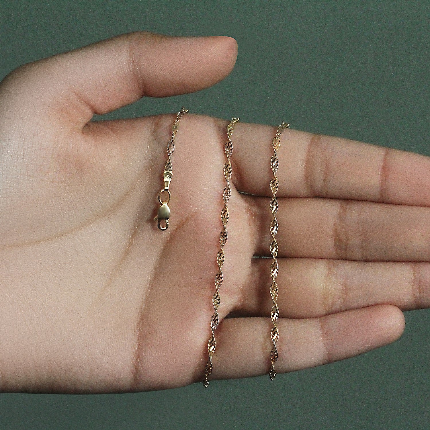 2.0mm 14k Two-Tone Gold Singapore Chain - Image 15