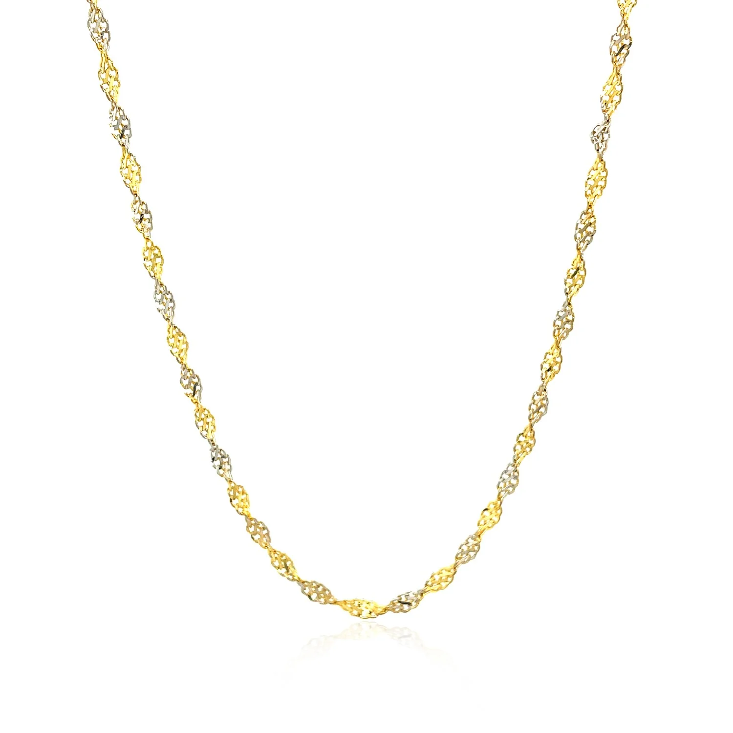 2.0mm 14k Two-Tone Gold Singapore Chain - Image 4