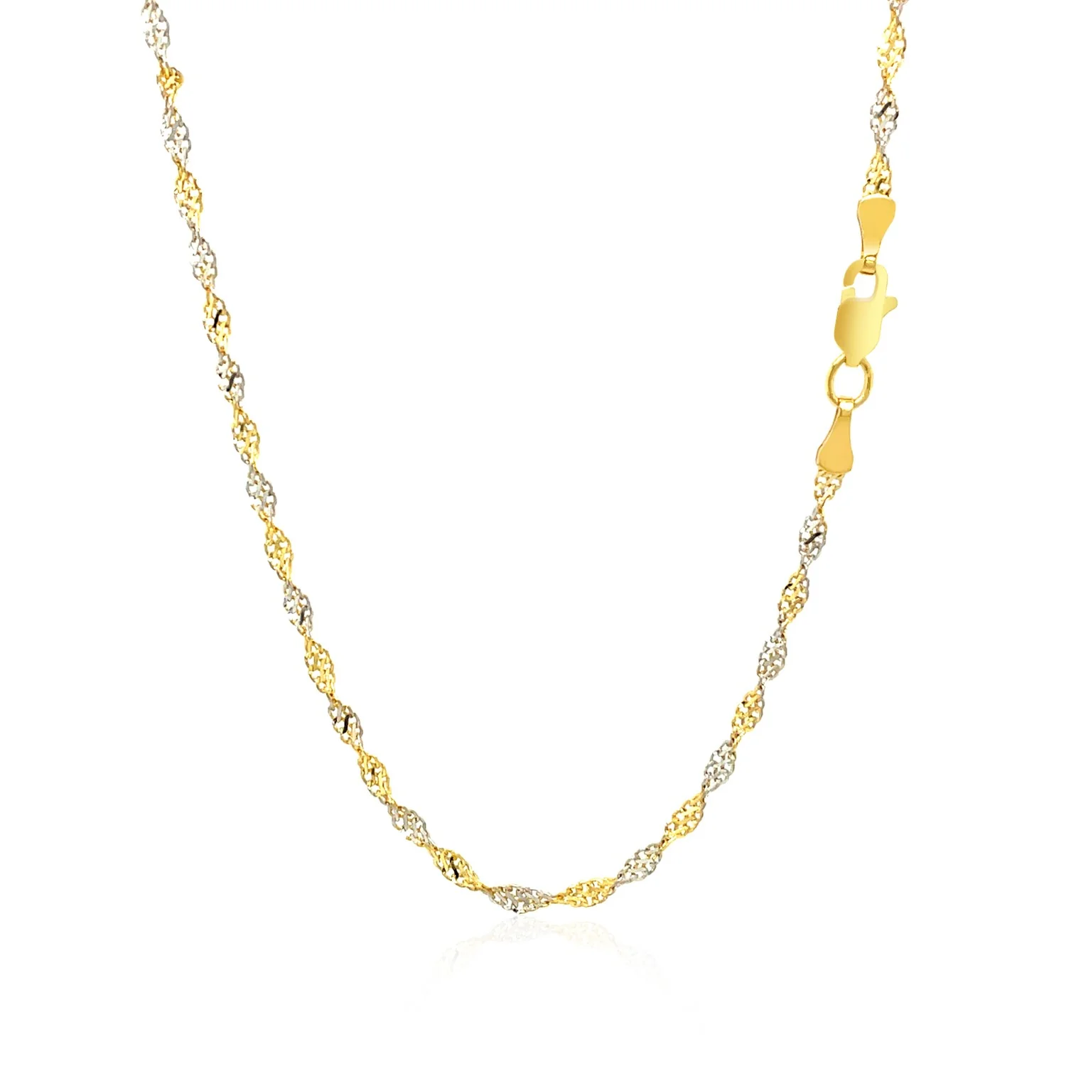2.0mm 14k Two-Tone Gold Singapore Chain - Image 5