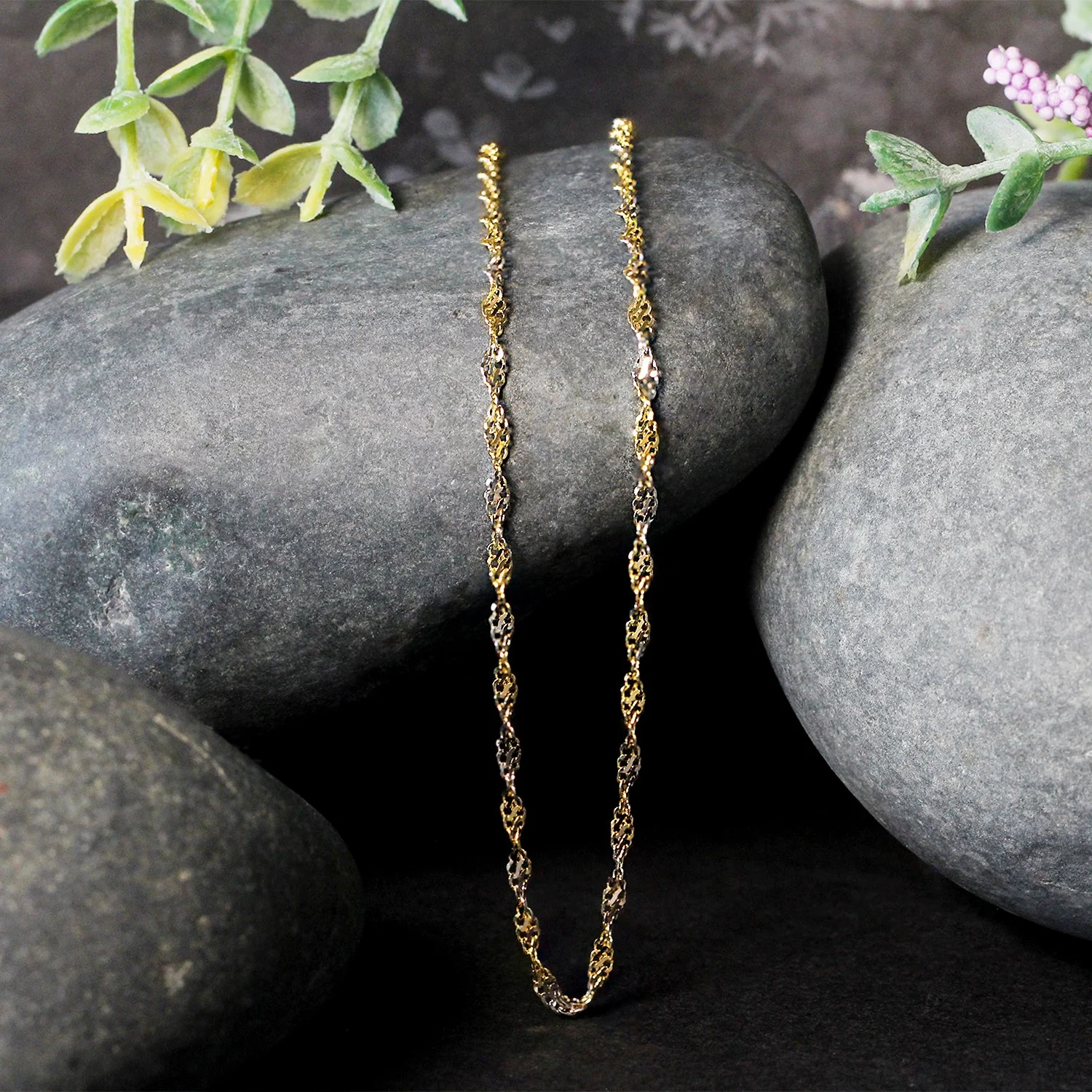 2.0mm 14k Two-Tone Gold Singapore Chain - Image 7