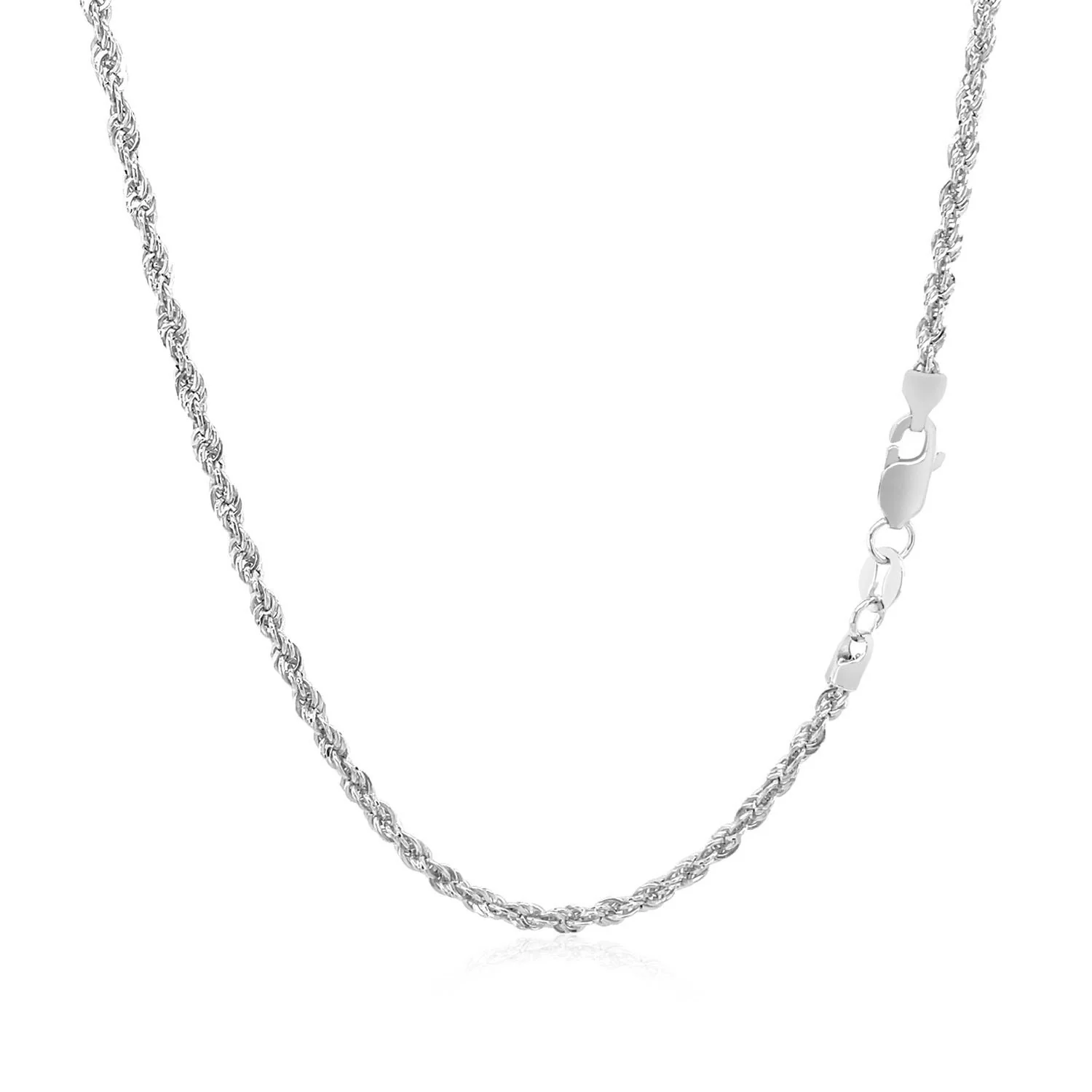 2.0mm 14k White Gold Light Rope Chain - Image 10
