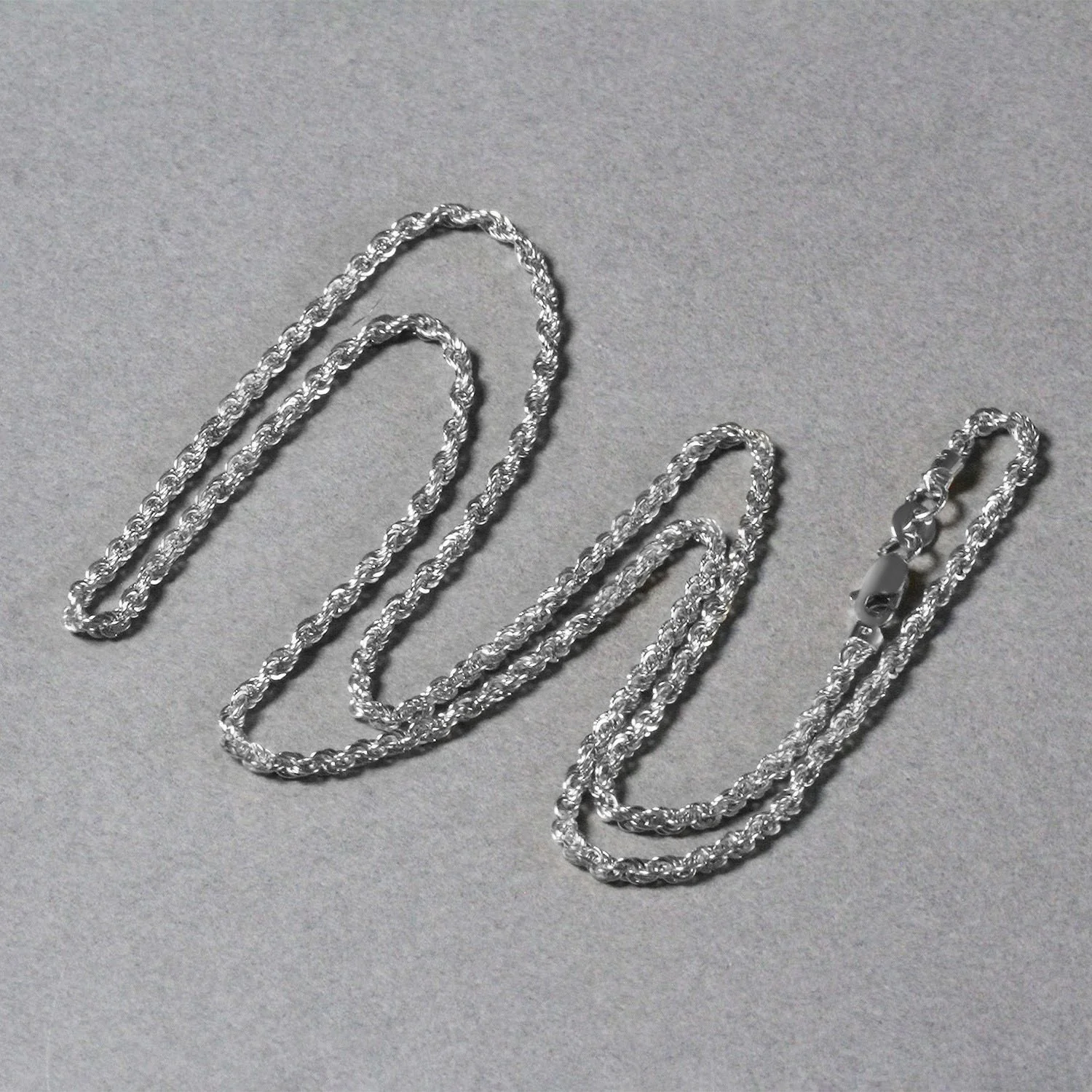 2.0mm 14k White Gold Light Rope Chain - Image 16