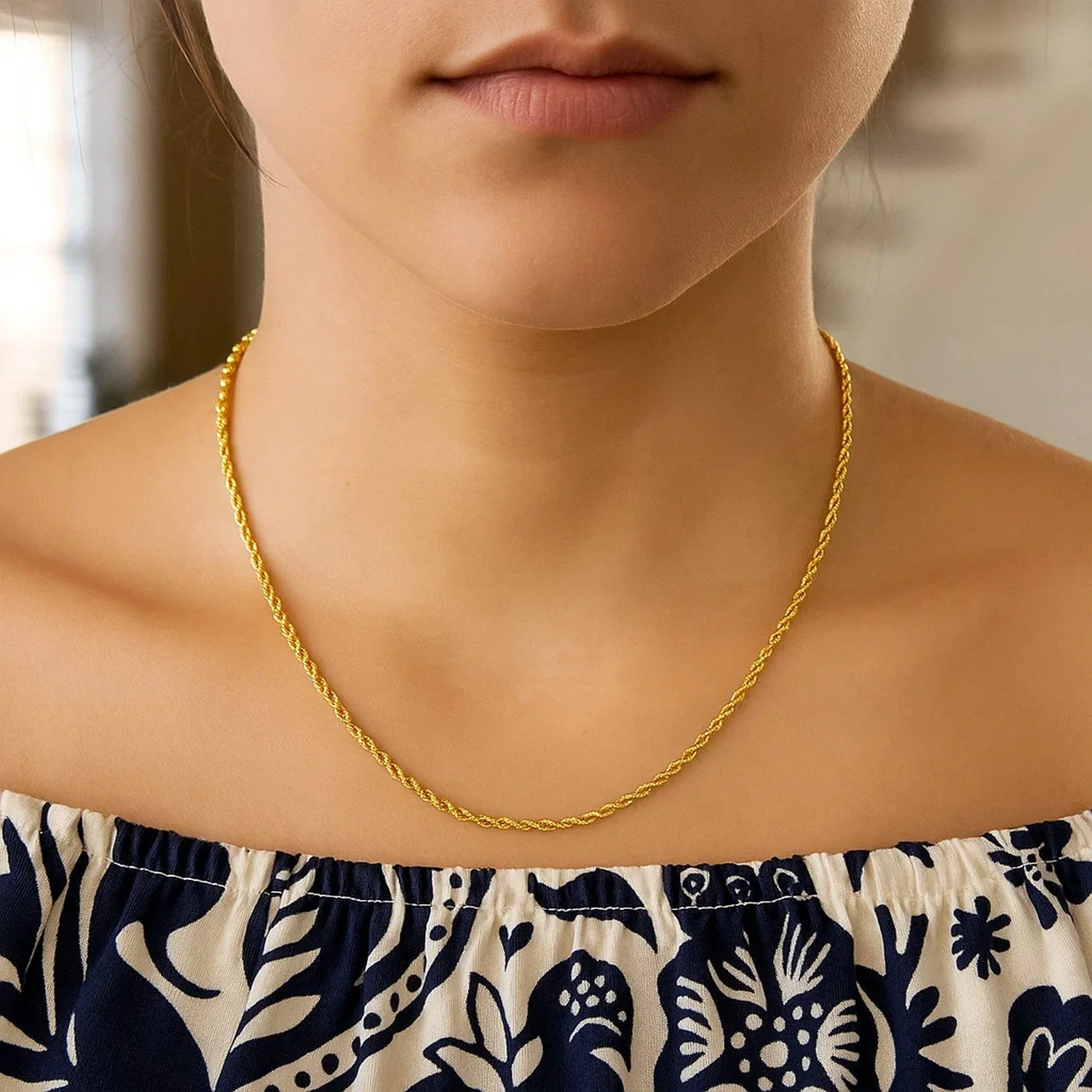 2.0mm 14k Yellow Gold Light Rope Chain - Image 17