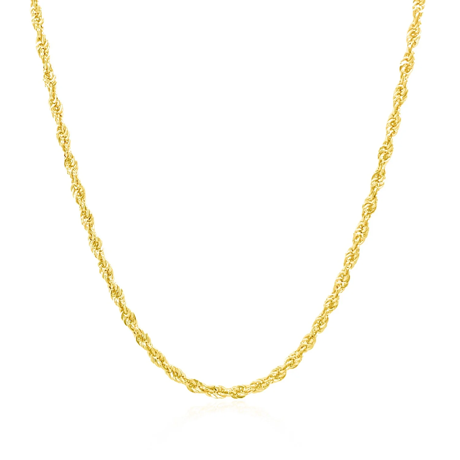 2.0mm 14k Yellow Gold Light Rope Chain - Image 3