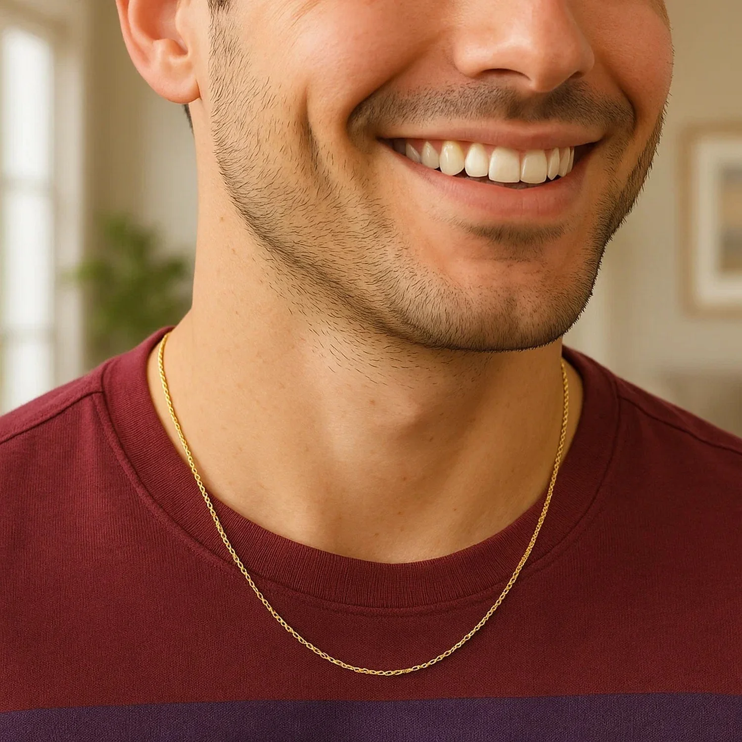 2.0mm 14k Yellow Gold Solid Rope Chain - Image 3