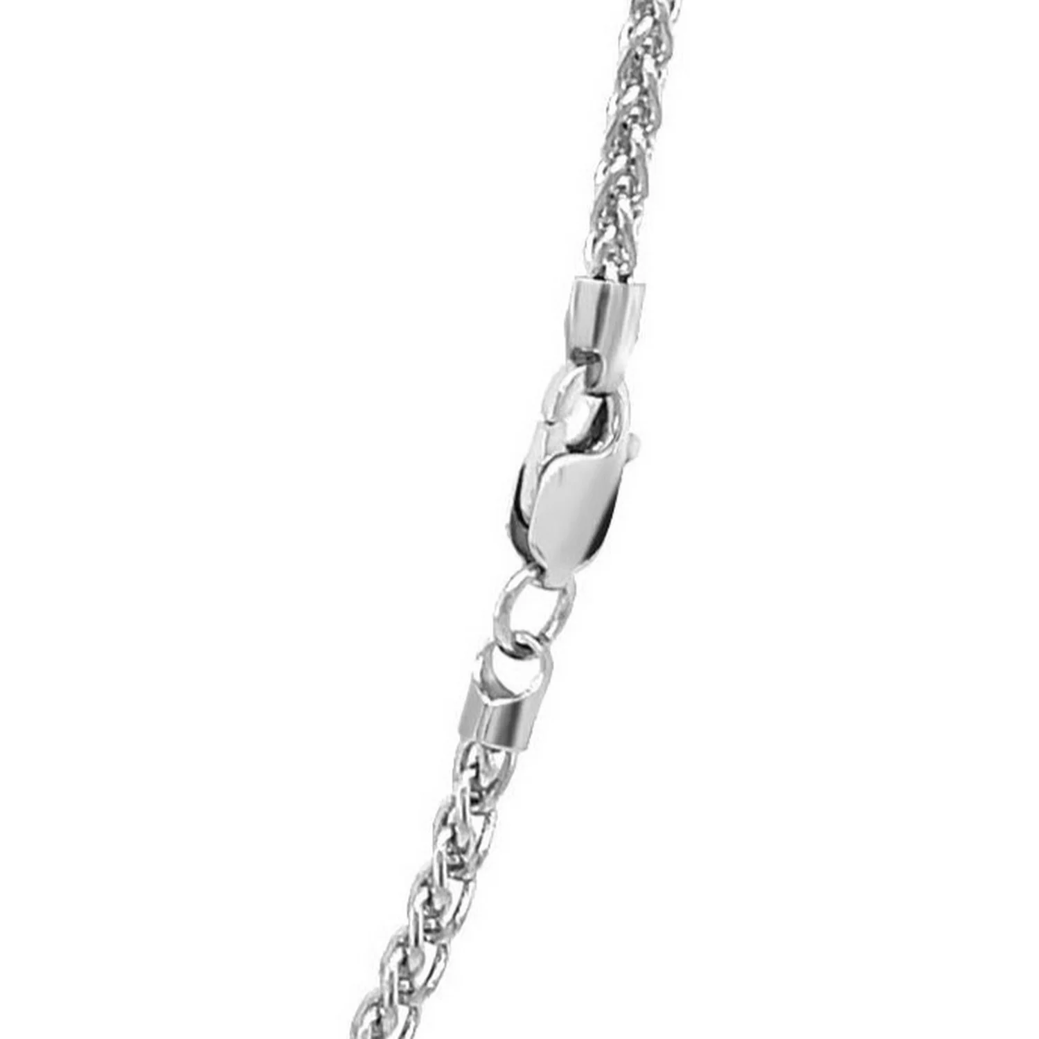 2.1mm 14k White Gold Round Wheat Chain - Image 28