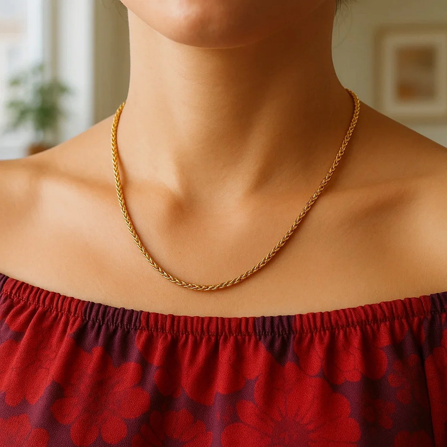 2.1mm 14k Yellow Gold Round Wheat Chain - Image 29