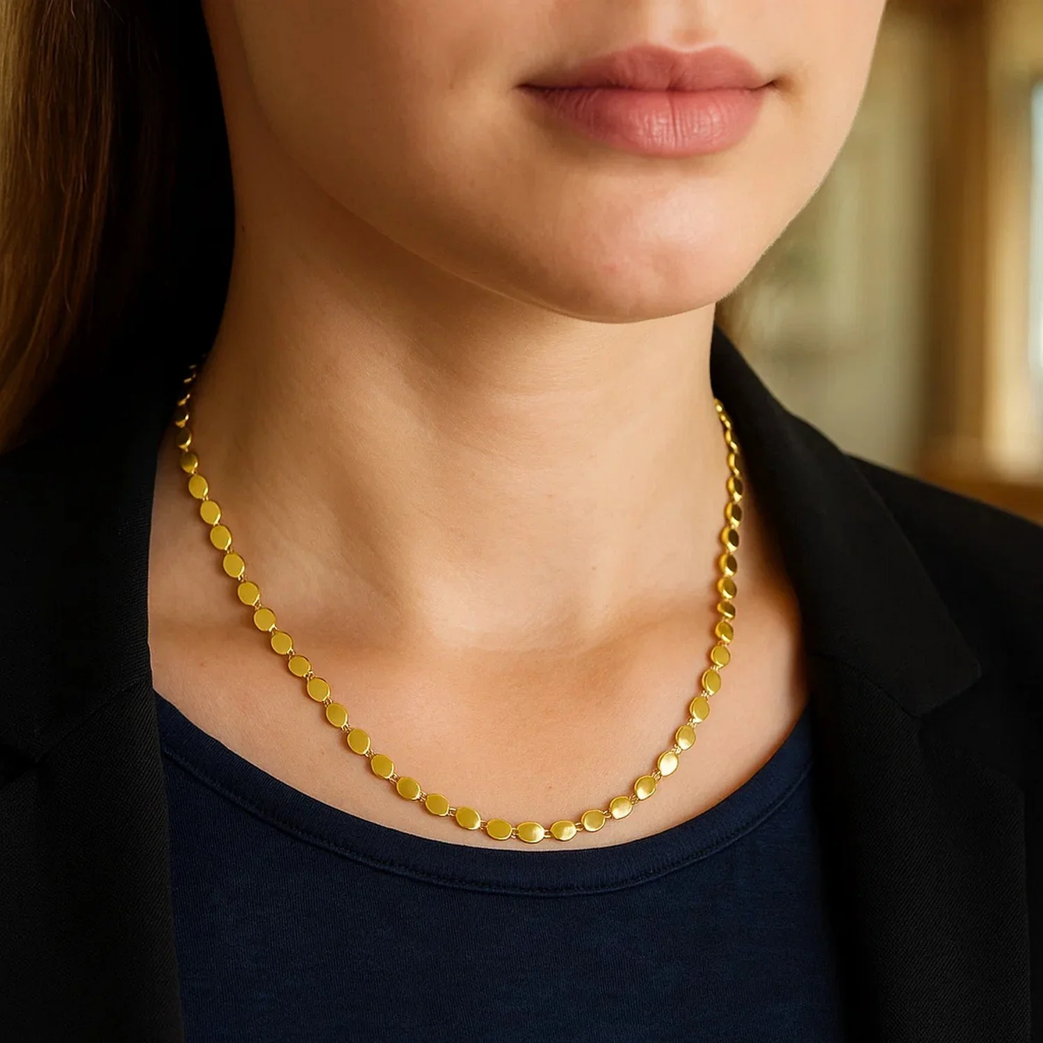 2.2mm 14k Yellow Gold Oval Mirror Chain - Image 17