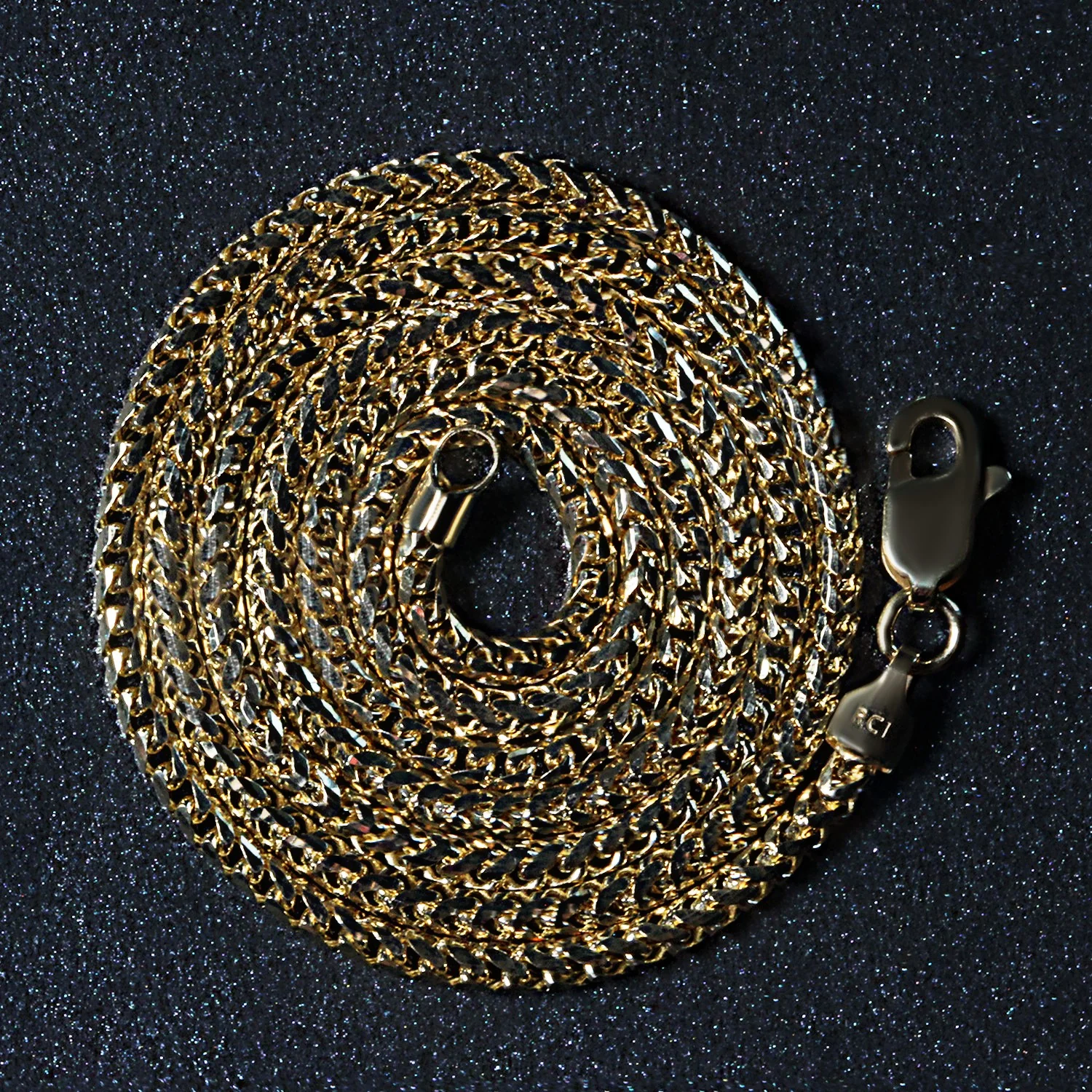 2.2mm 14k Yellow Solid Gold Diamond Cut Round Franco Chain - Image 6