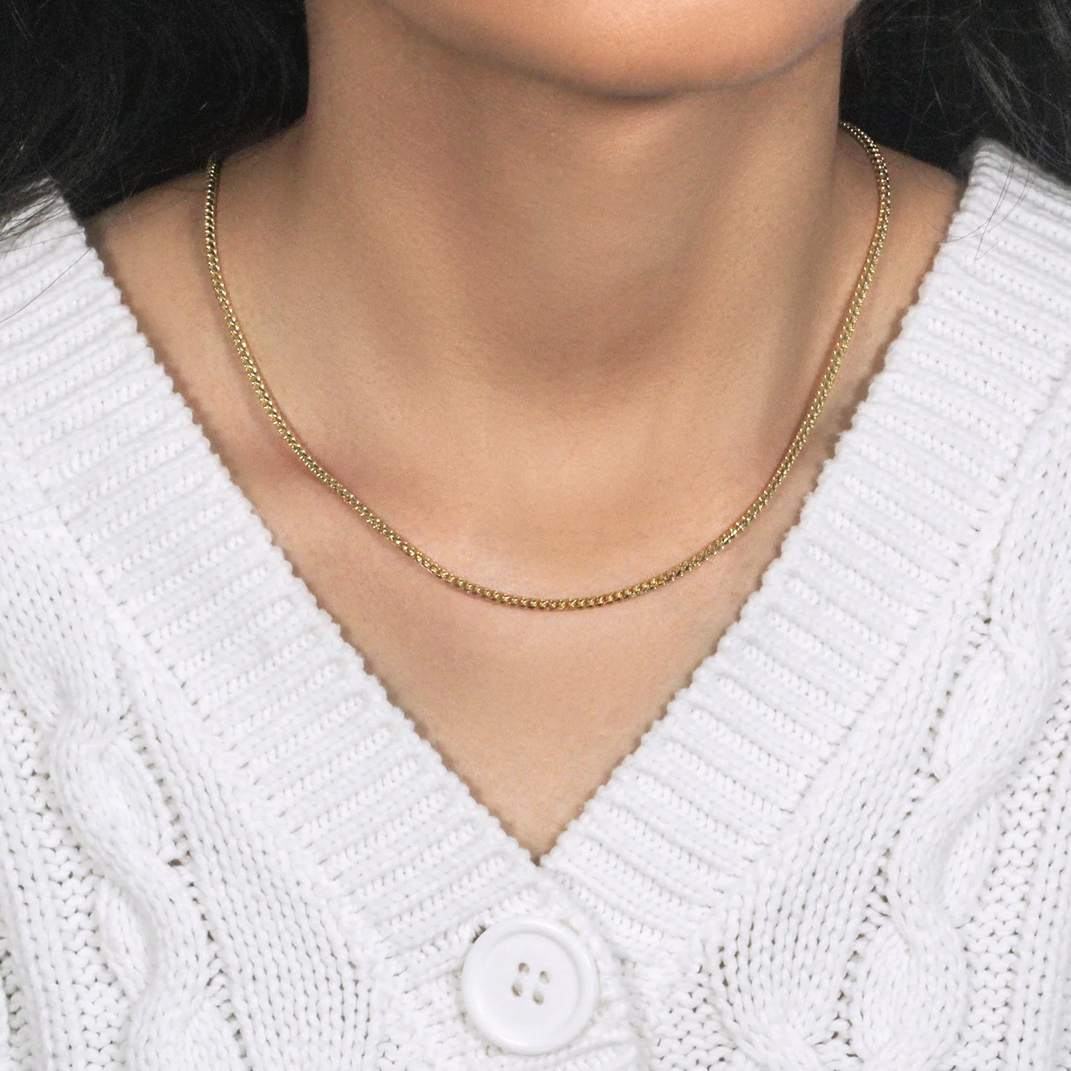 2.2mm 14k Yellow Solid Gold Diamond Cut Round Franco Chain - Image 8
