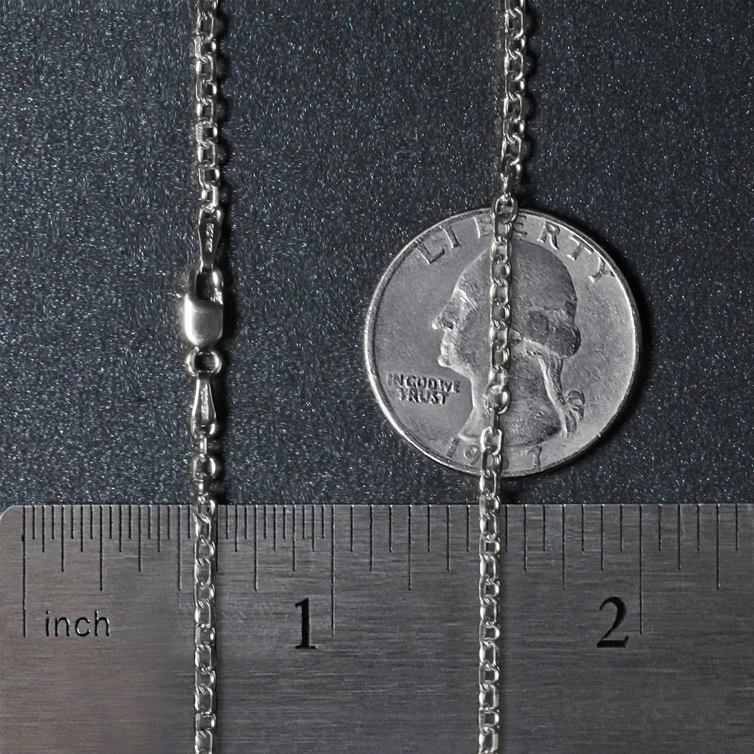 2.3mm 14k White Gold Diamond Cut Cable Link Chain - Image 17