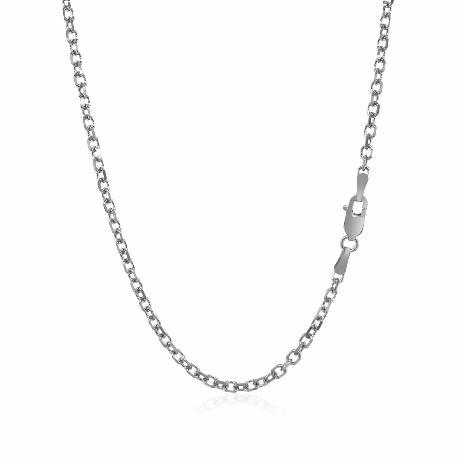2.3mm 14k White Gold Diamond Cut Cable Link Chain - Image 5