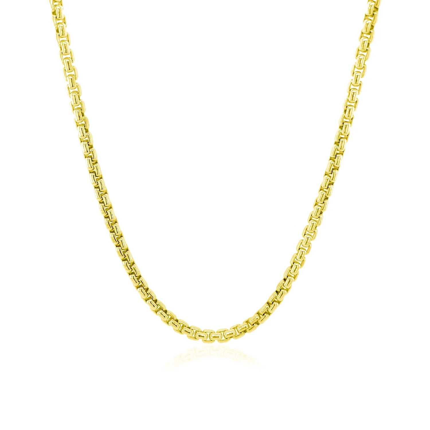 2.4mm 14k Yellow Gold Round Box Chain - Image 3