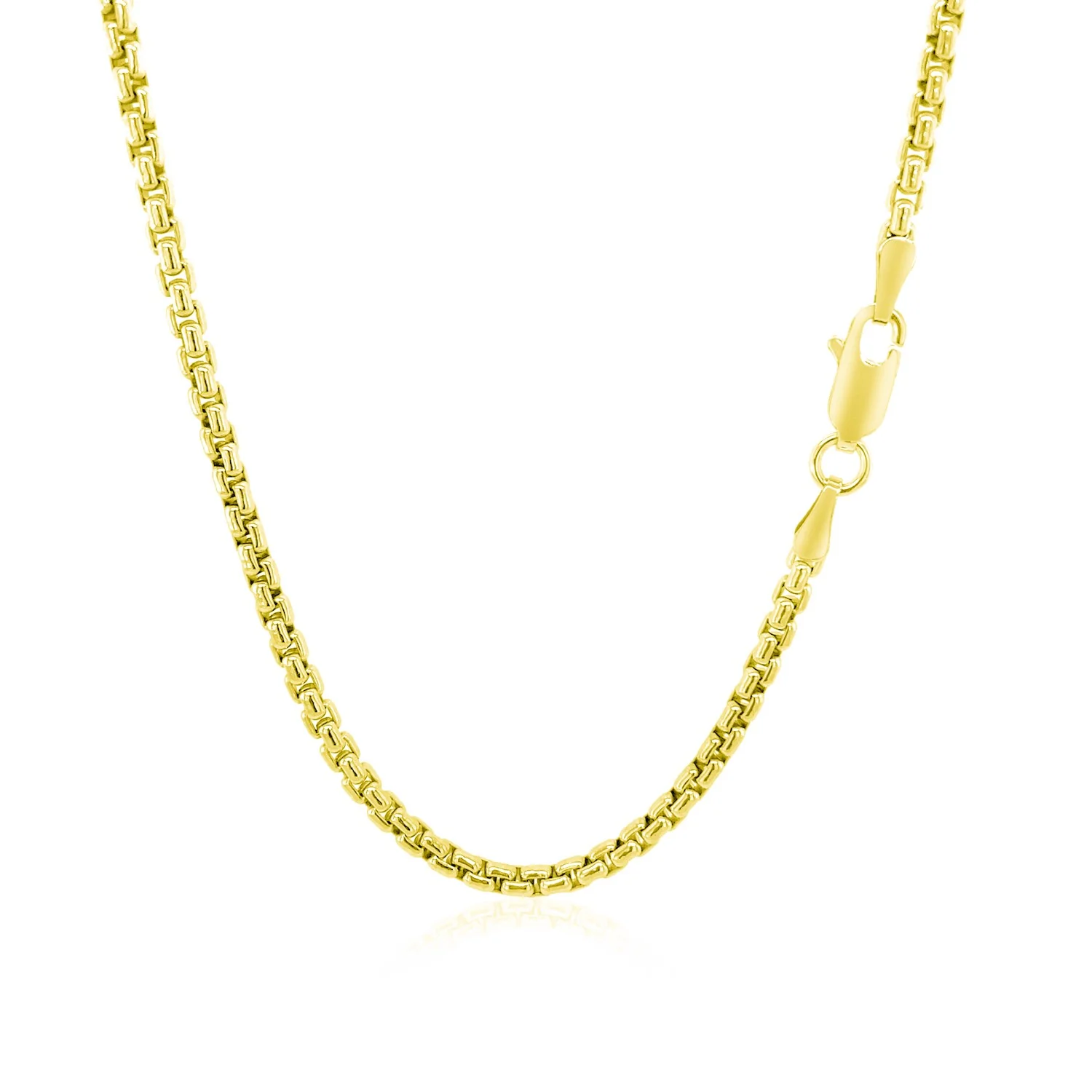 2.4mm 14k Yellow Gold Round Box Chain - Image 7