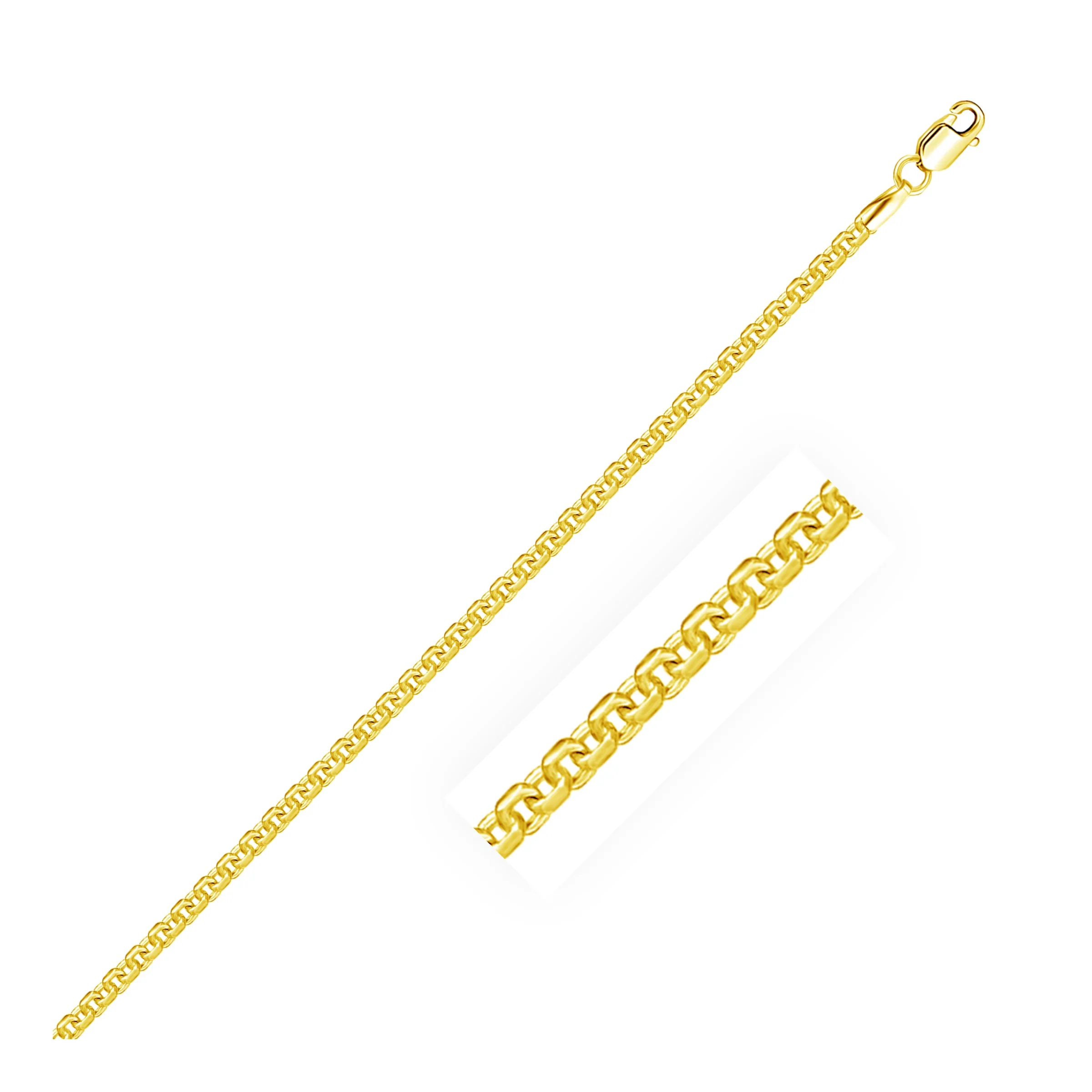 2.4mm 14k Yellow Gold Round Box Chain - Image 9