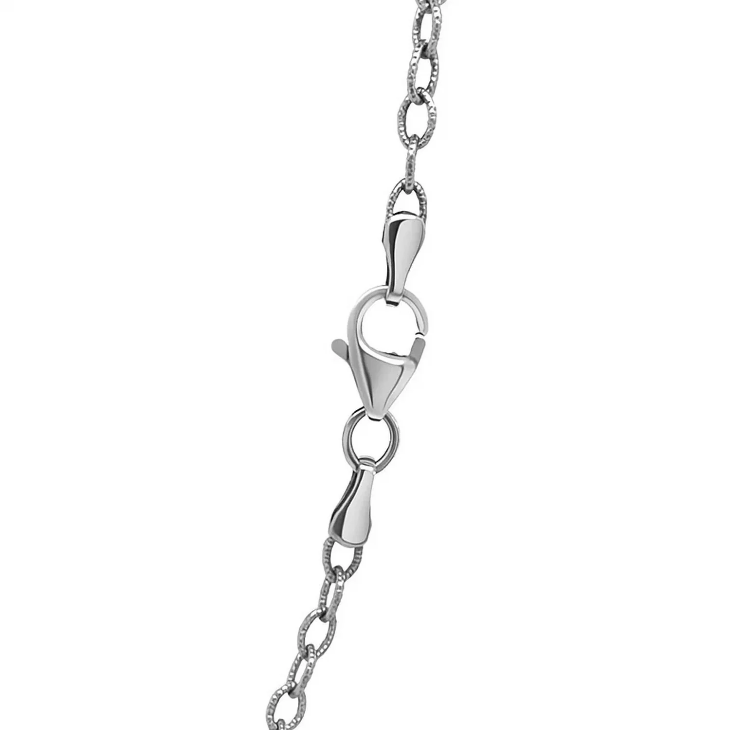 2.5mm 14k White Gold Pendant Chain with Textured Links - Image 17