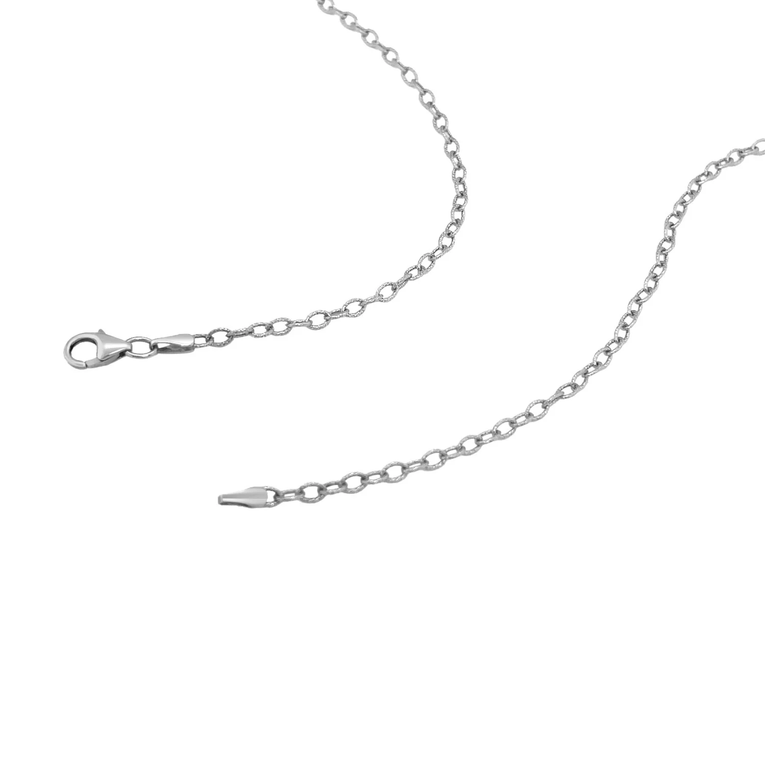 2.5mm 14k White Gold Pendant Chain with Textured Links - Image 26