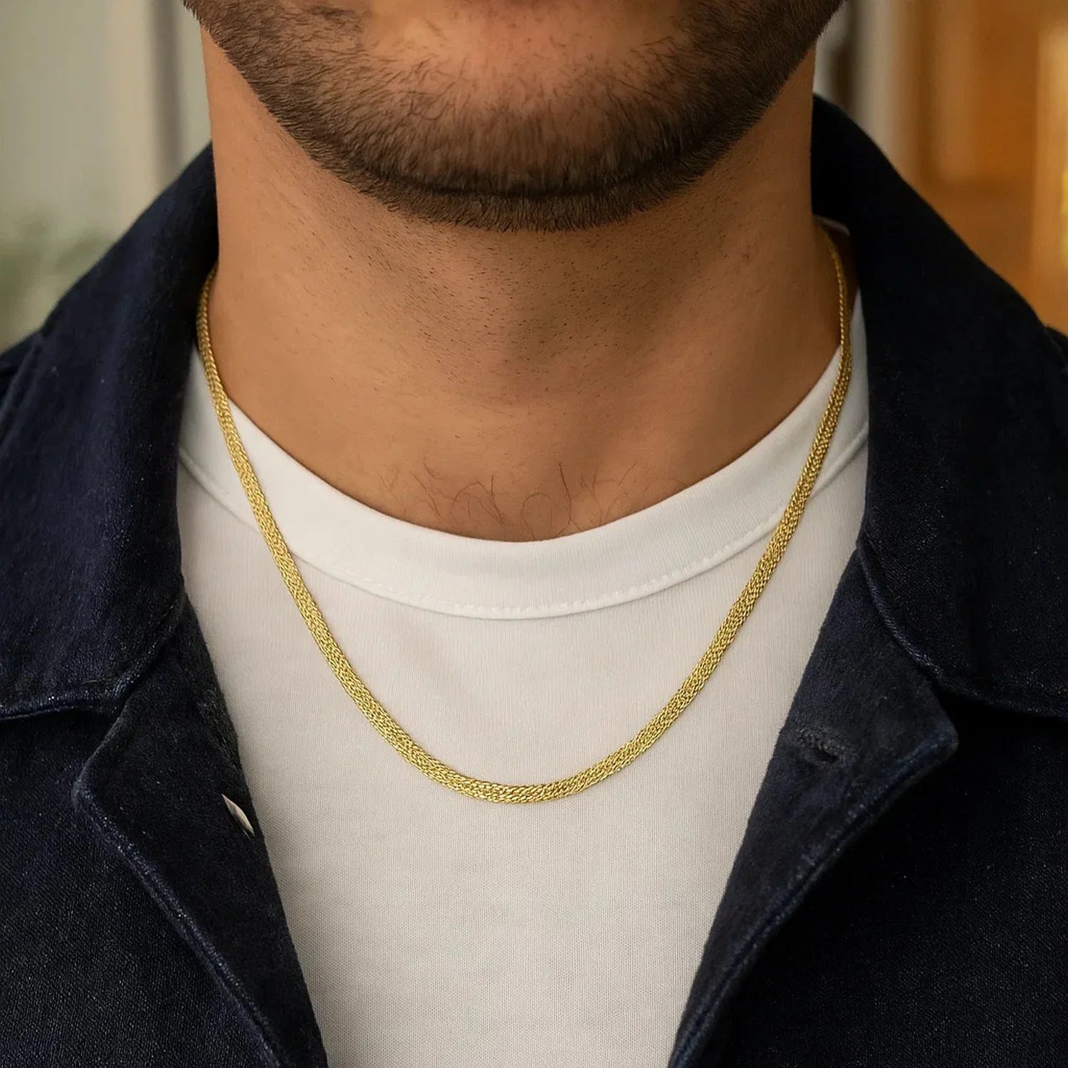 2.5mm 14k Yellow Gold Bismark Chain - Image 25