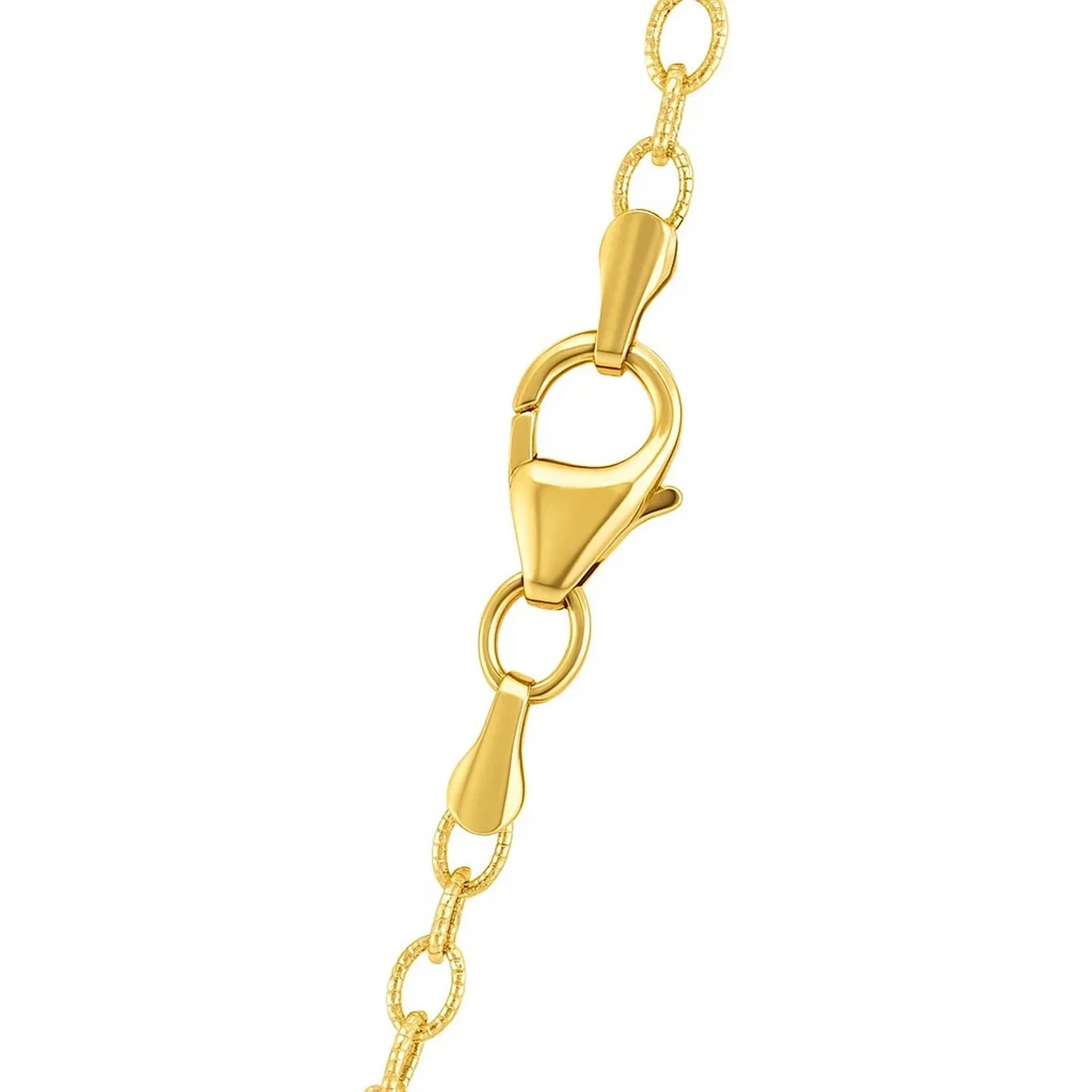 2.5mm 14k Yellow Gold Pendant Chain with Textured Links - Image 15