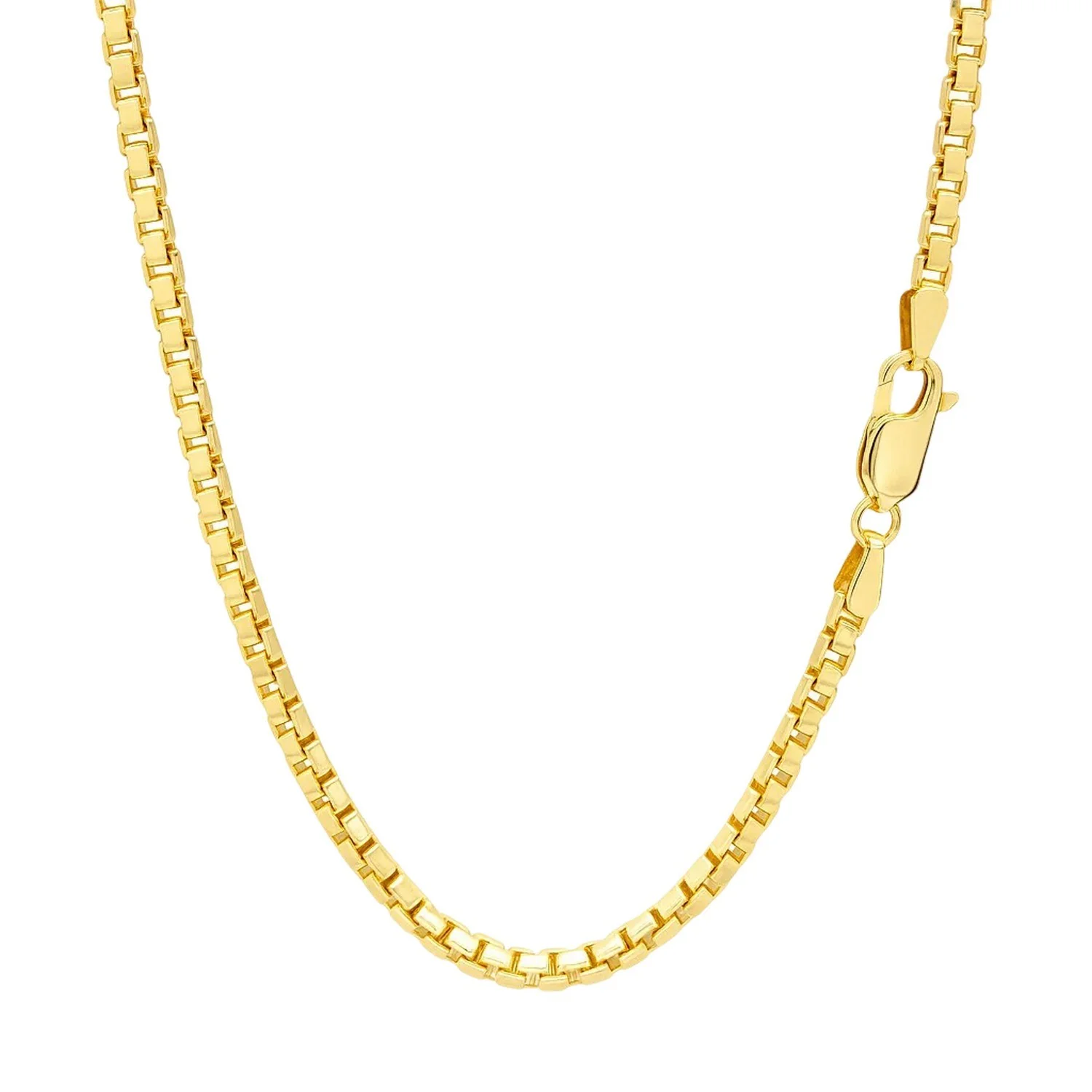 2.5mm 14k Yellow Gold Semi Solid Box Chain - Image 9