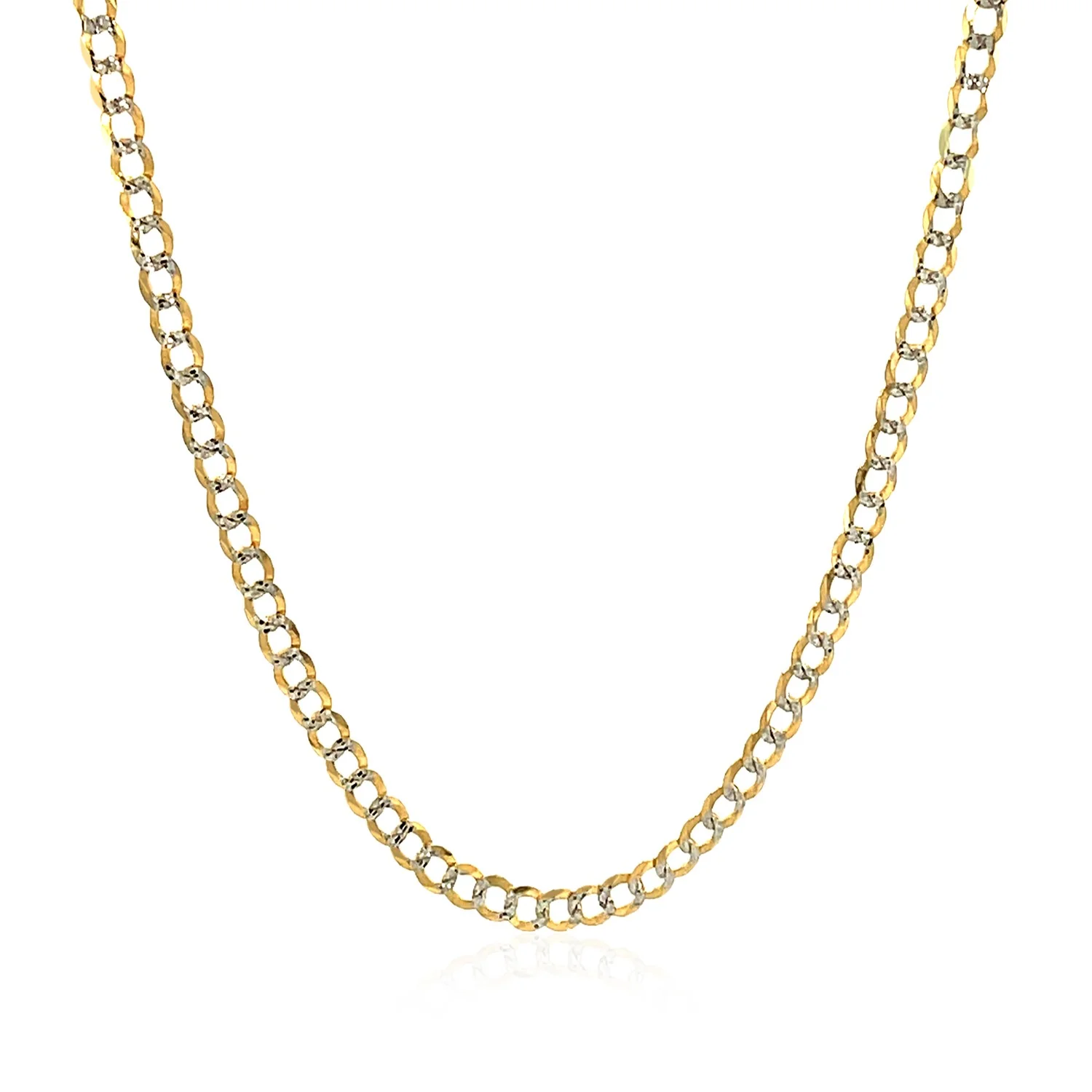 2.6 mm 14k Two Tone Gold Pave Curb Chain - Image 2