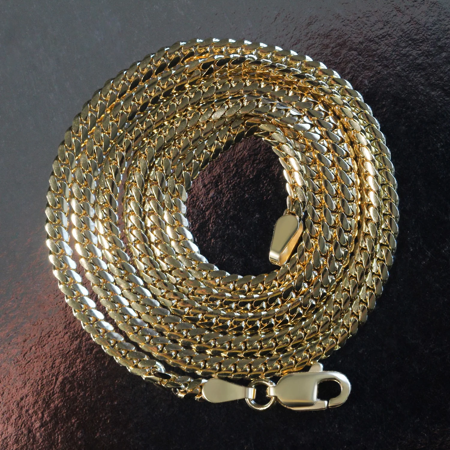 2.6mm 14k Yellow Gold Classic Solid Miami Cuban Chain - Image 5