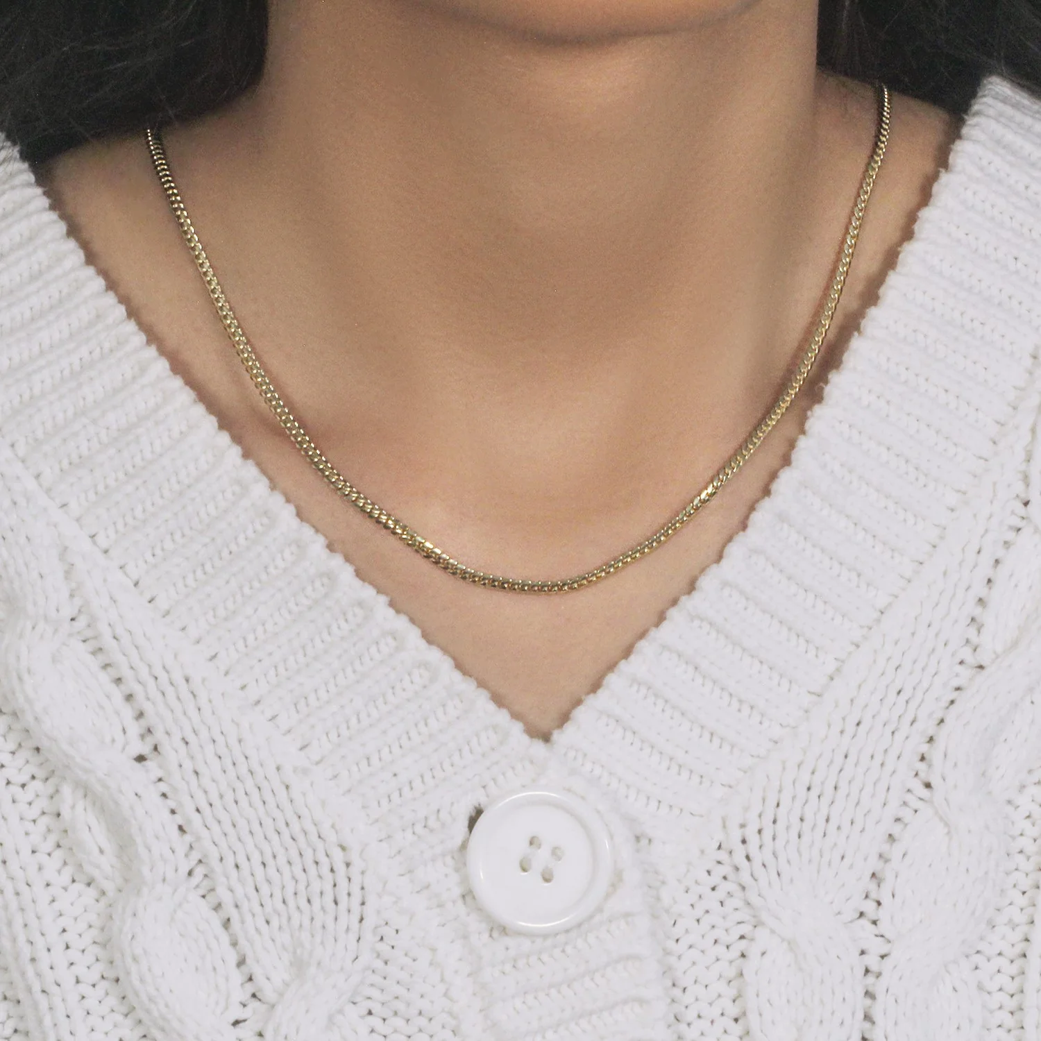 2.6mm 14k Yellow Gold Classic Solid Miami Cuban Chain - Image 7