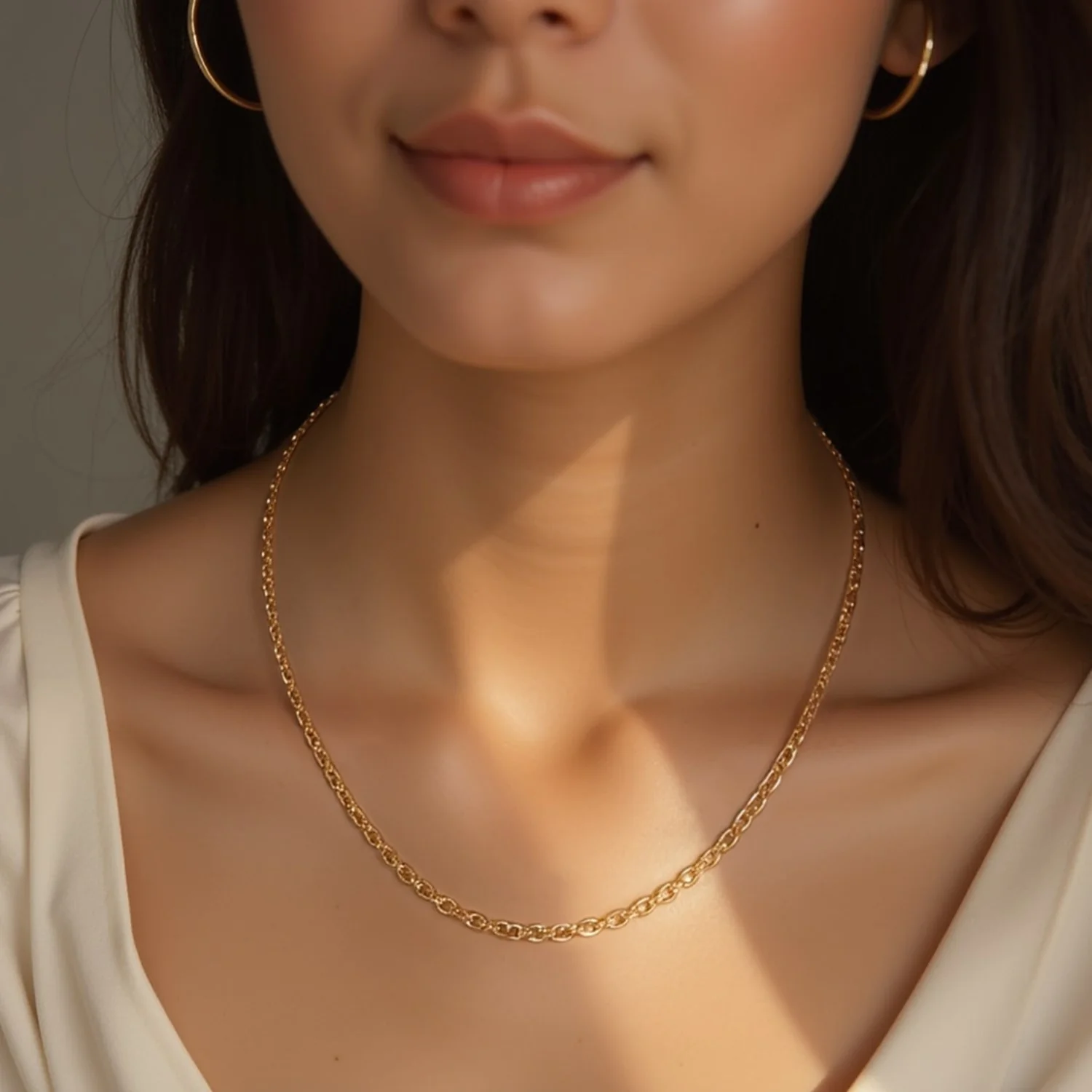 2.6mm 14k Yellow Gold Diamond Cut Cable Link Chain - Image 6