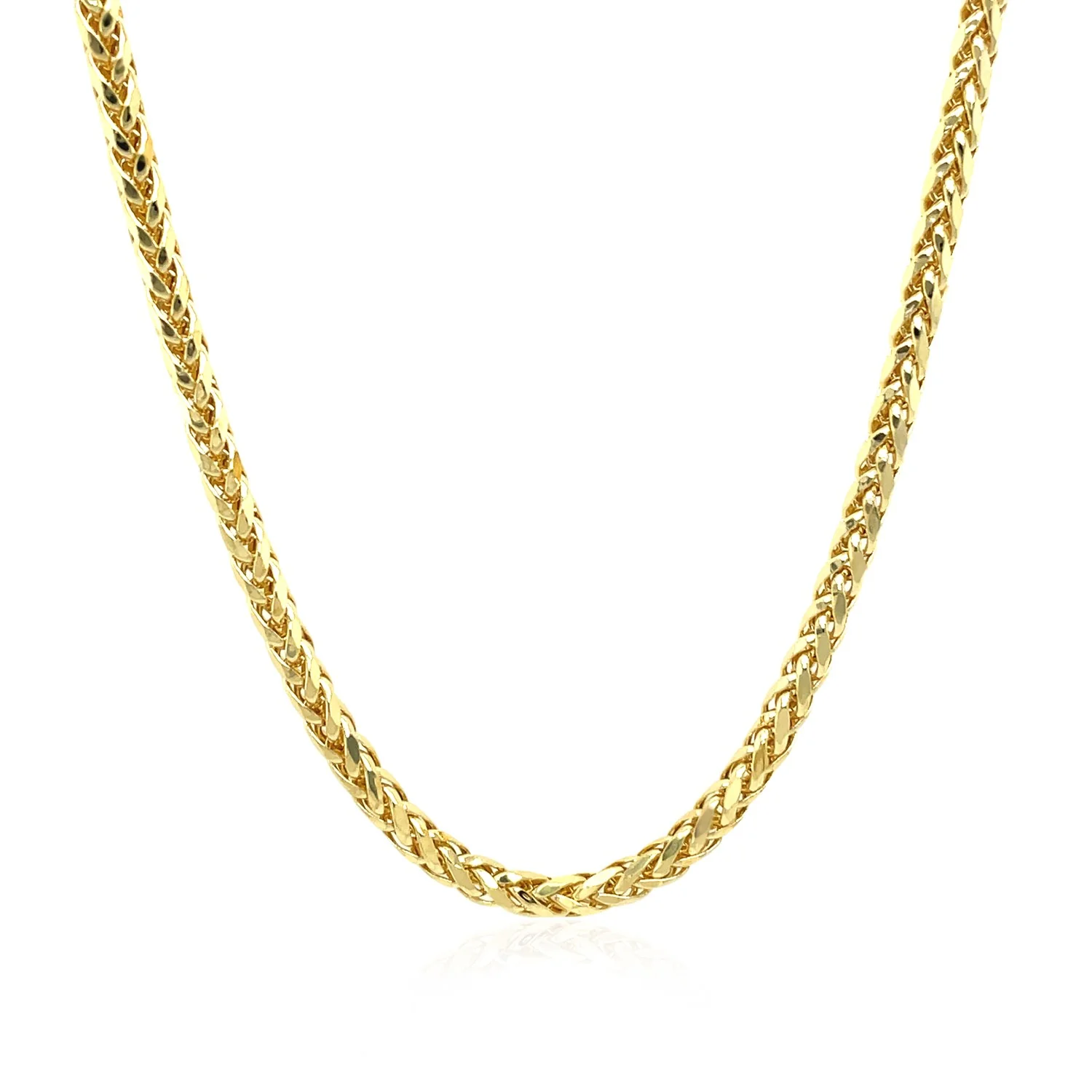 2.7mm 14k Yellow Gold Lite Diamond Cut Round Franco Chain - Image 11