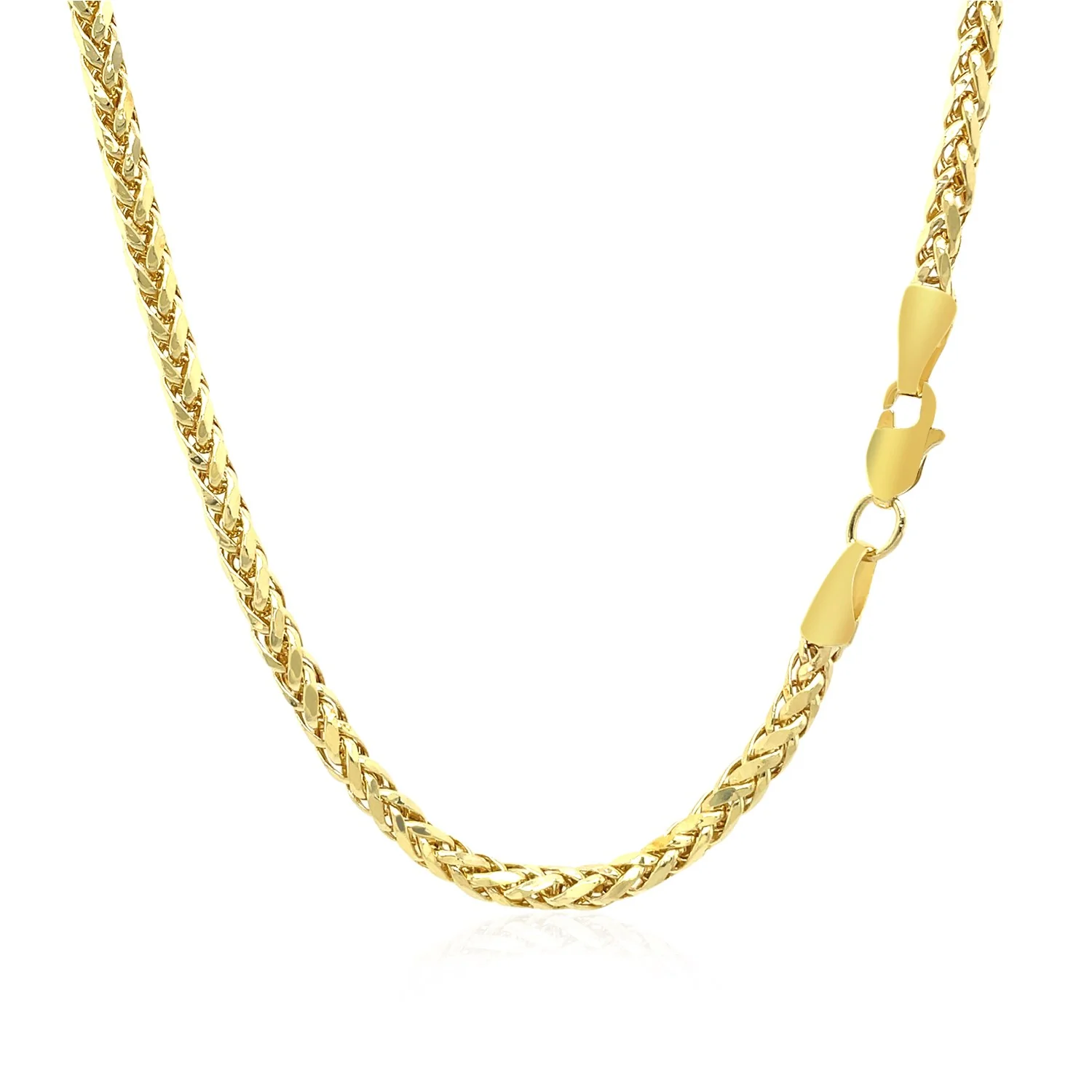 2.7mm 14k Yellow Gold Lite Diamond Cut Round Franco Chain - Image 13