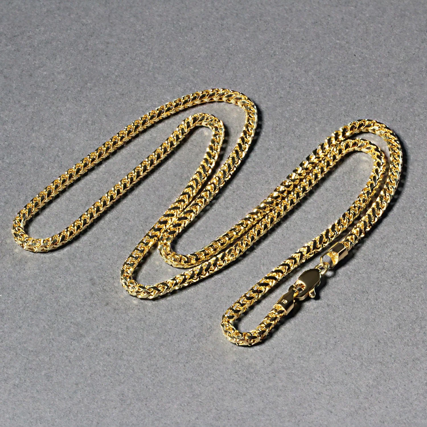 2.7mm 14k Yellow Solid Gold Diamond Cut Round Franco Chain - Image 12