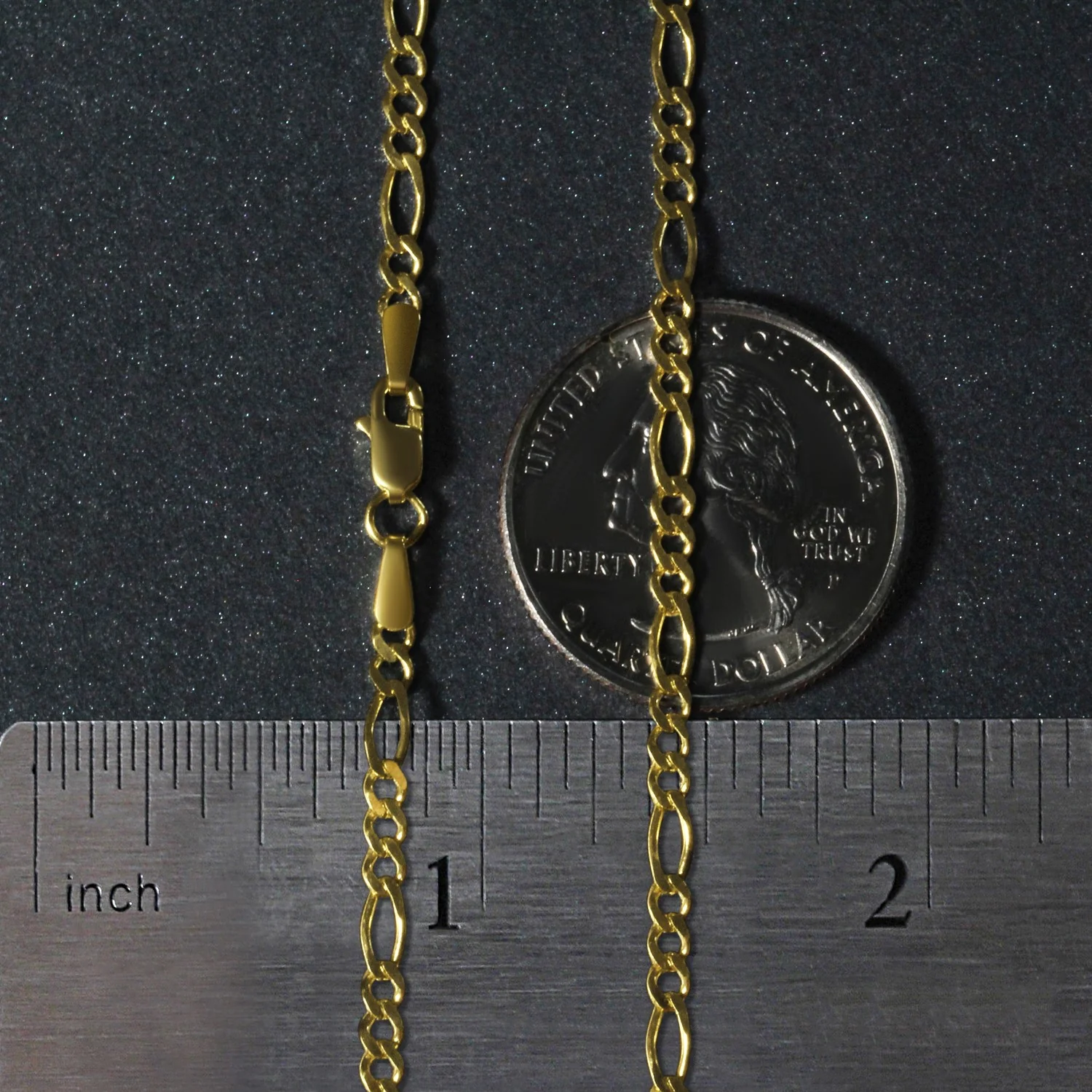 2.8mm 14k Yellow Gold Solid Figaro Chain - Image 21