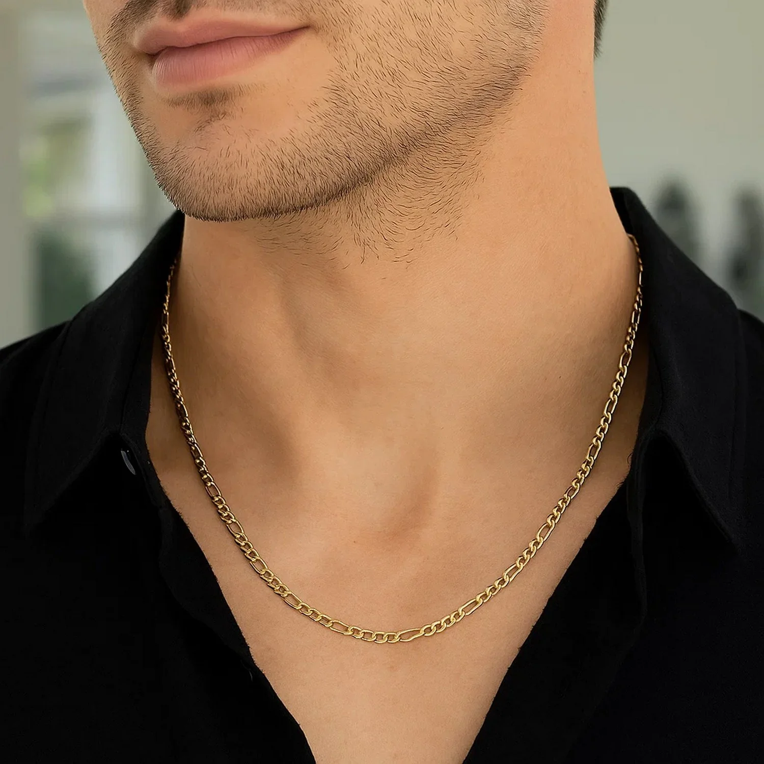 2.8mm 14k Yellow Gold Solid Figaro Chain - Image 37