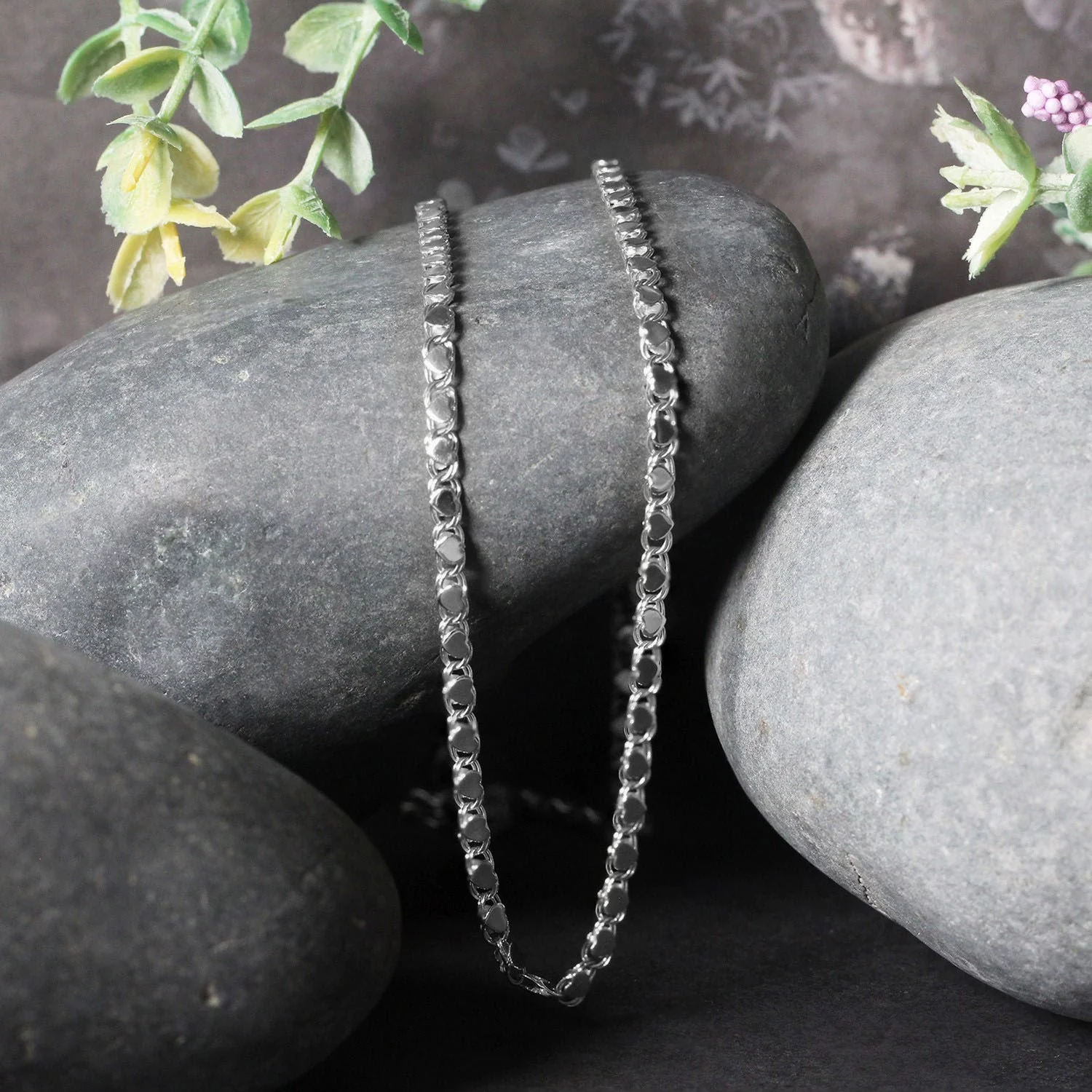 2.9mm 14k White Gold Heart Chain - Image 11