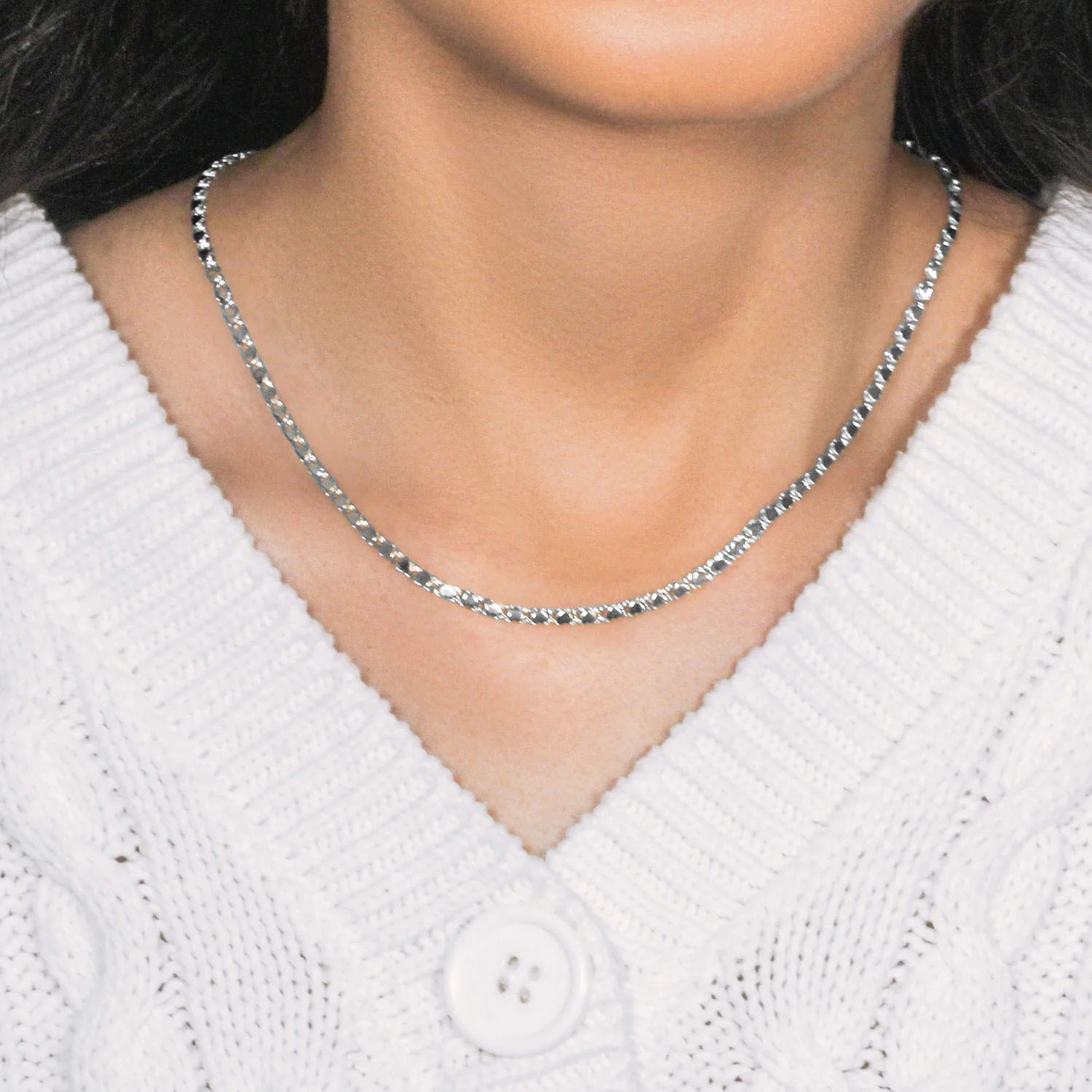 2.9mm 14k White Gold Heart Chain - Image 22