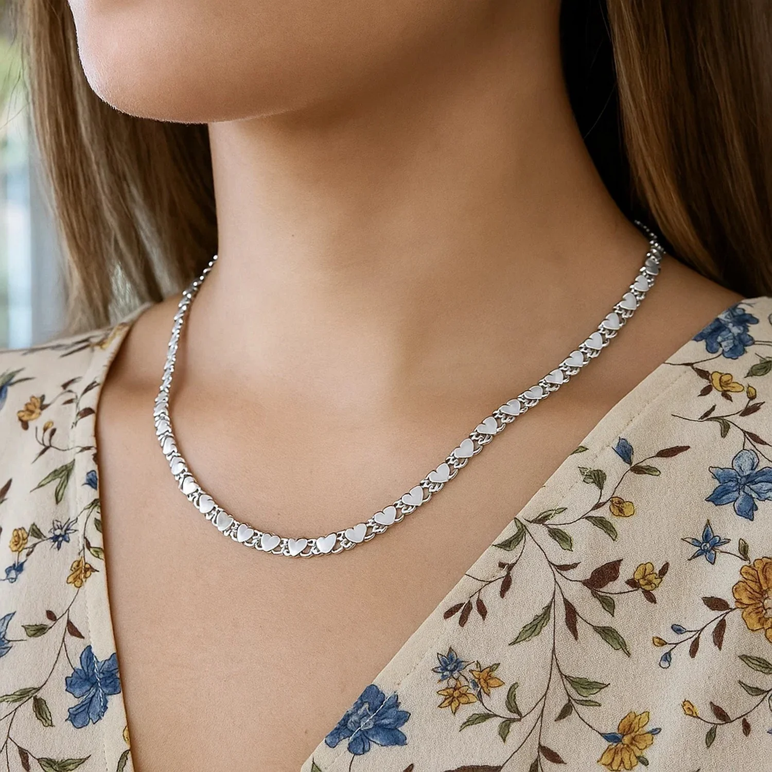 2.9mm 14k White Gold Heart Chain - Image 32