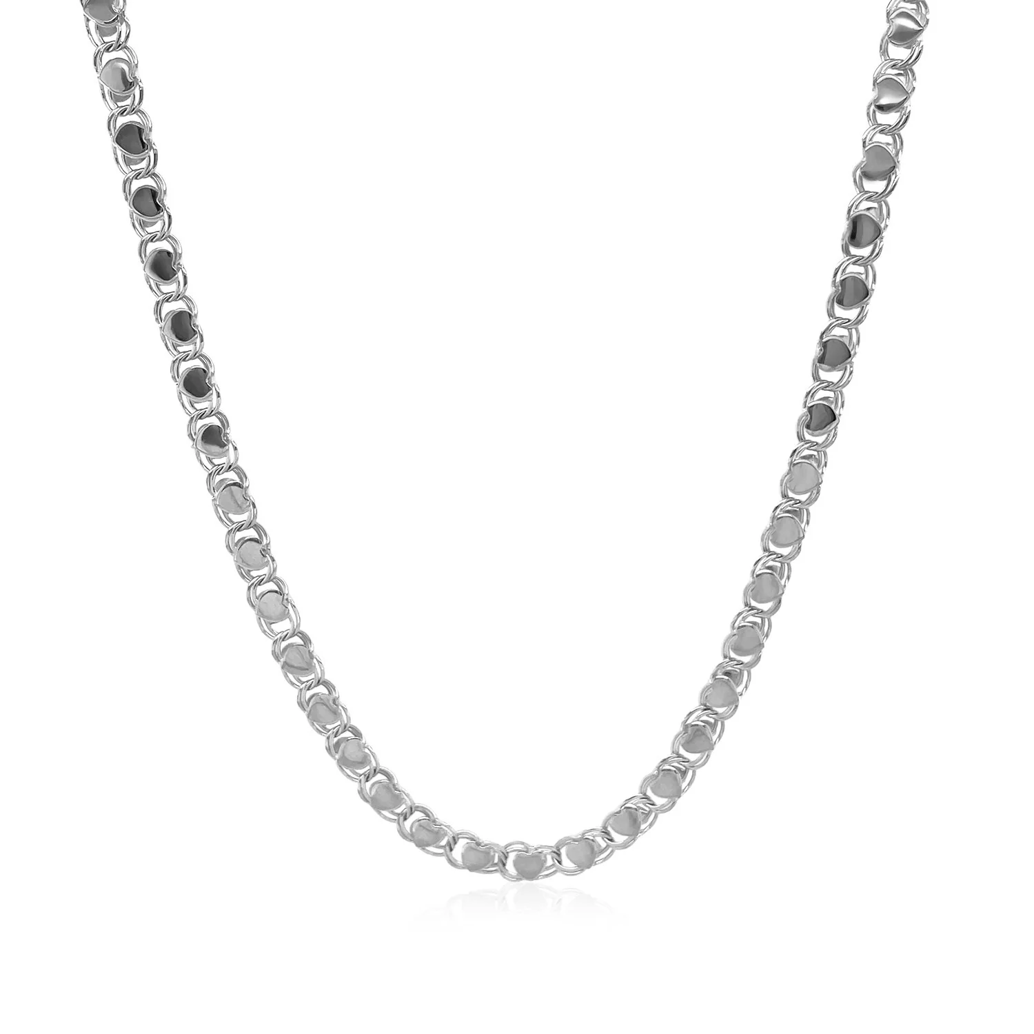 2.9mm 14k White Gold Heart Chain - Image 8